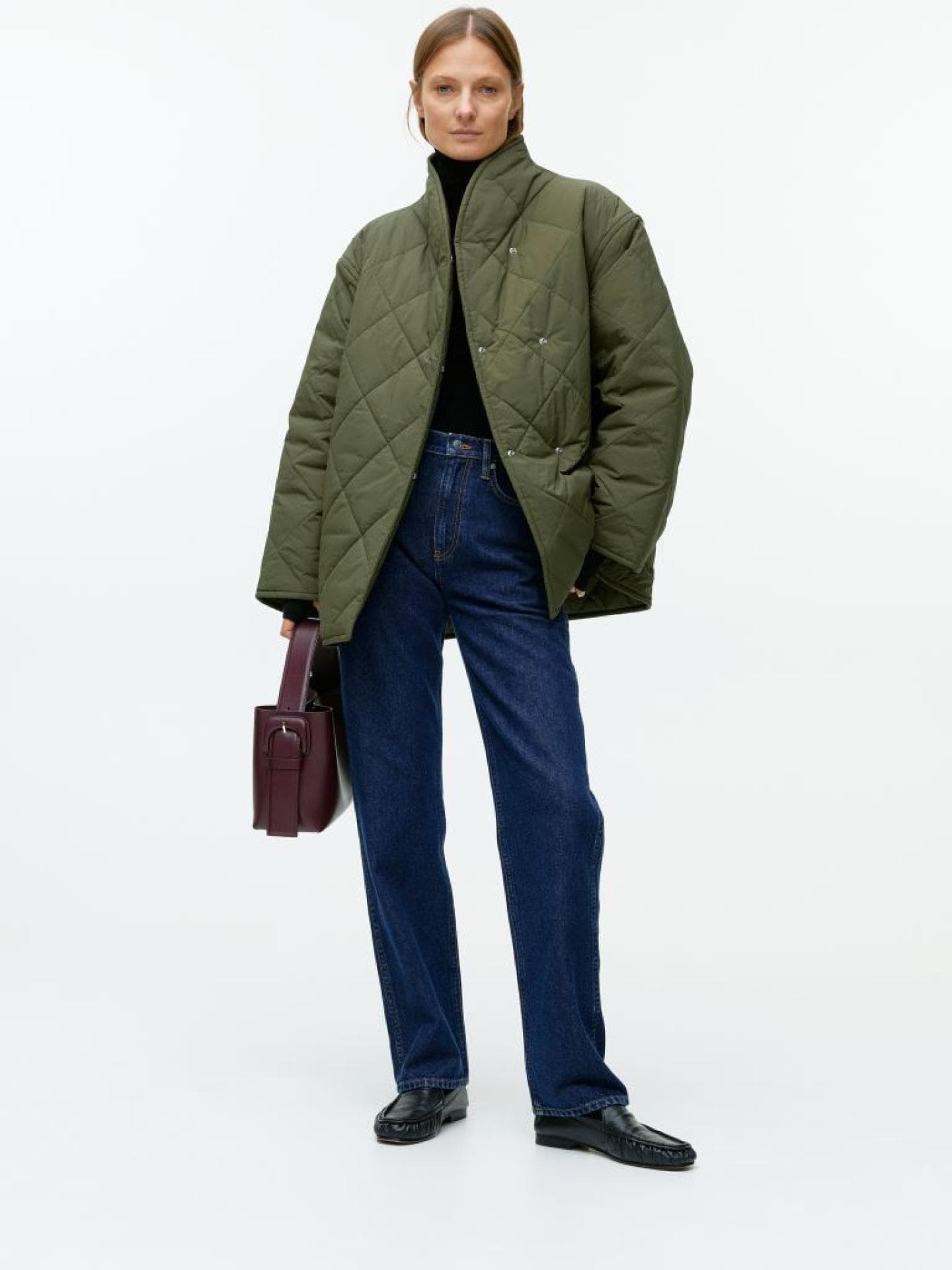 Steppjacke mit Schalkragen Arket dunkelgrün