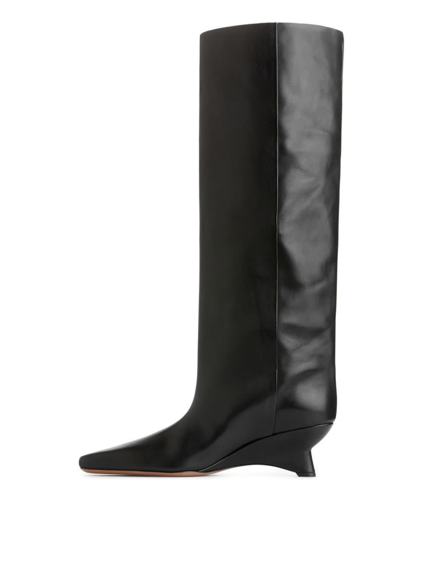 Arket Wide-Shafted Leather Boots 