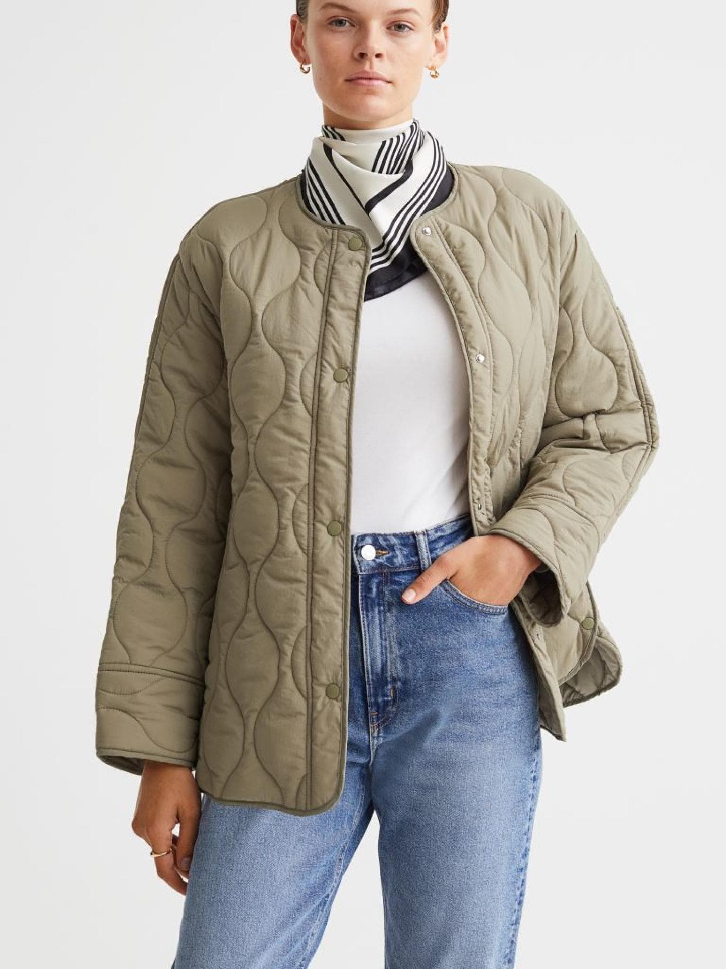 Gesteppte Jacke grün H&M