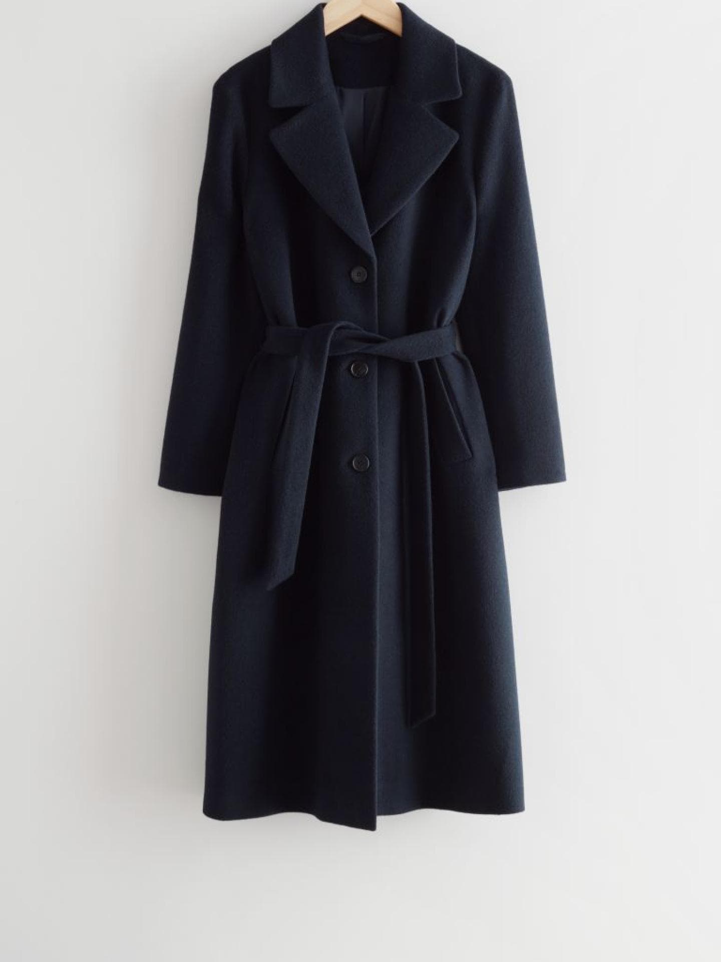 Oversized-Mantel aus Alpakamischung dunkelblau &other Stories