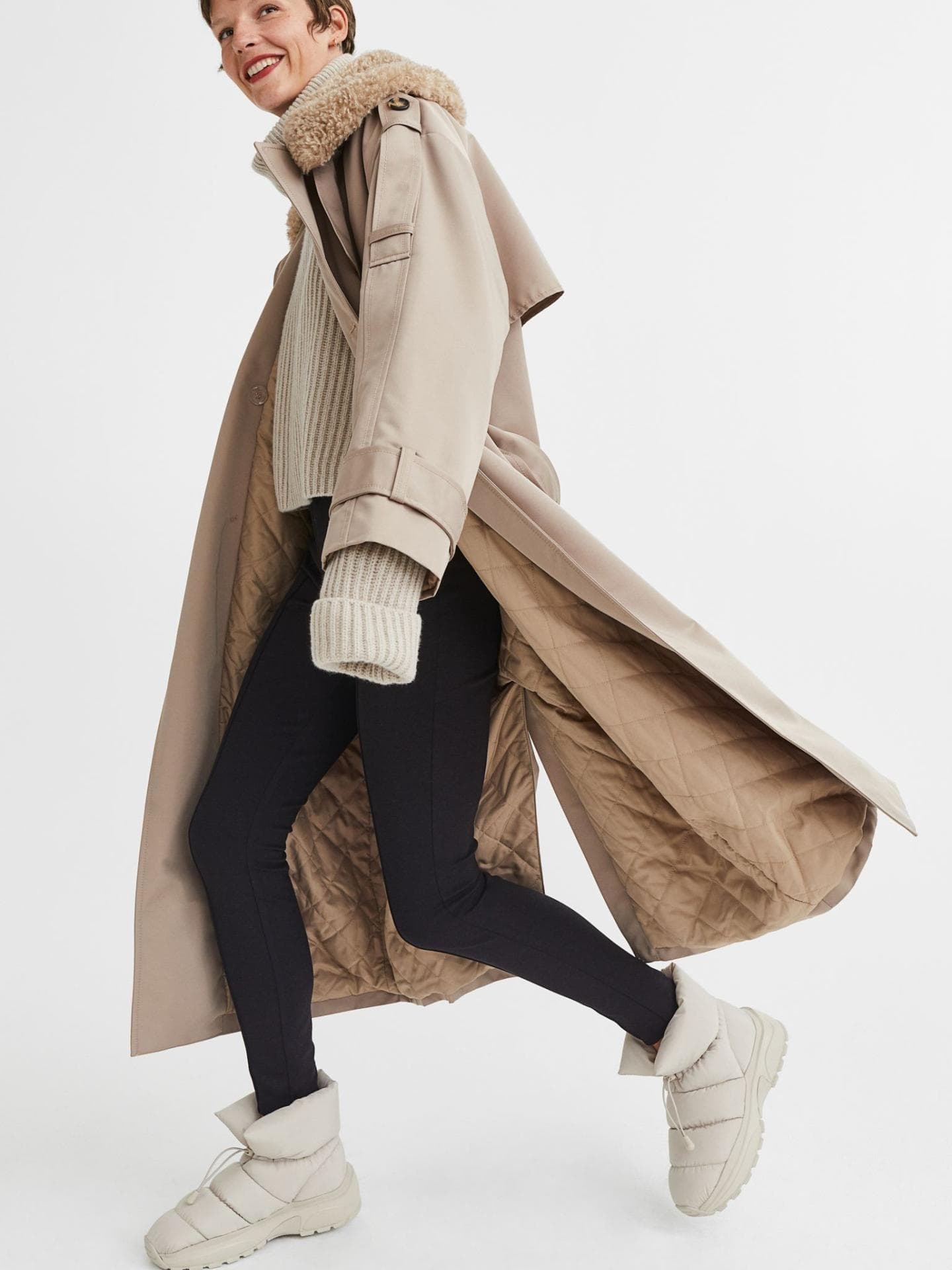 Wattierte Sneakerboots beige H&M