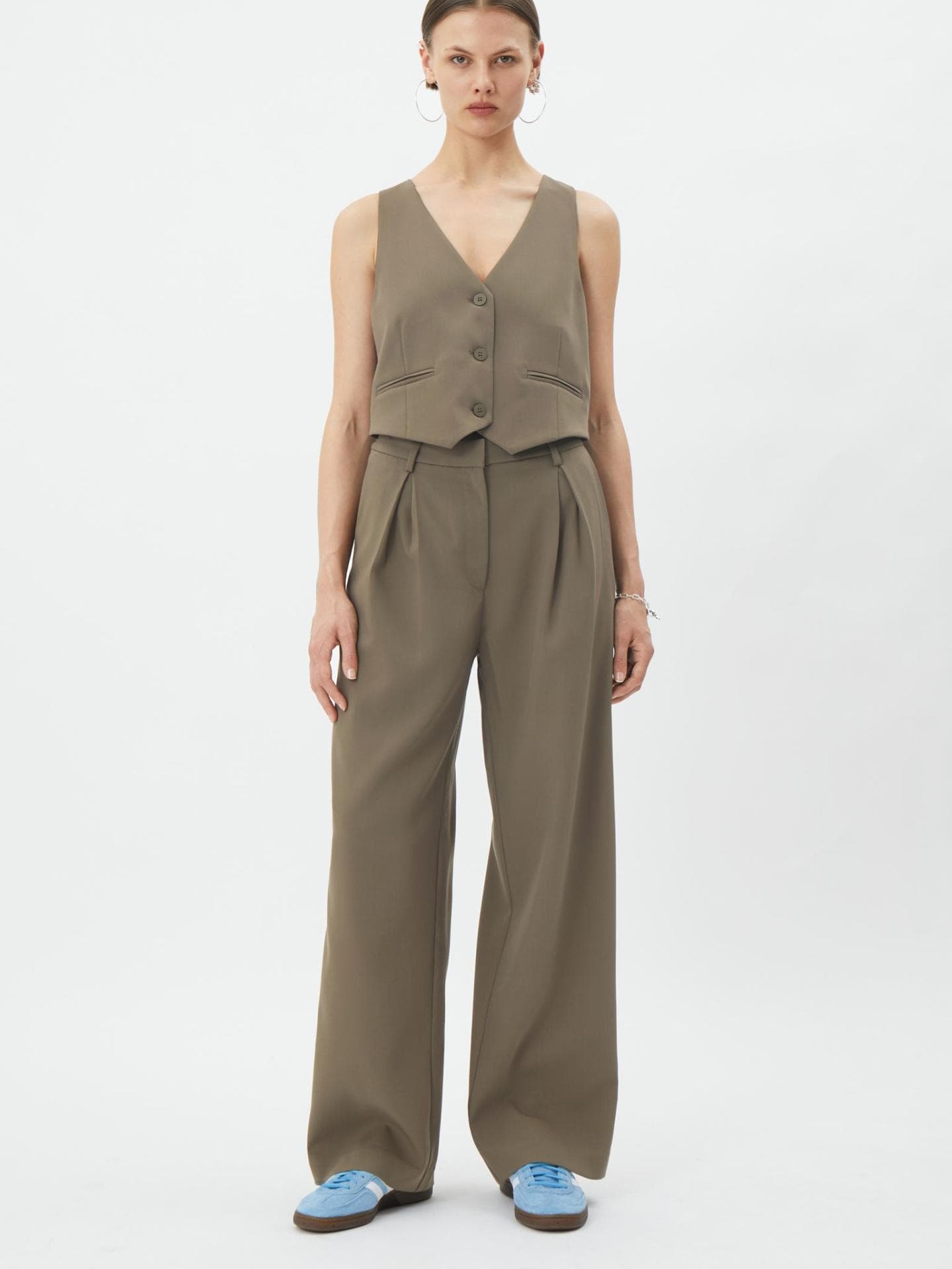 Elegante Hose Lilah Weekday Dunkelbeige