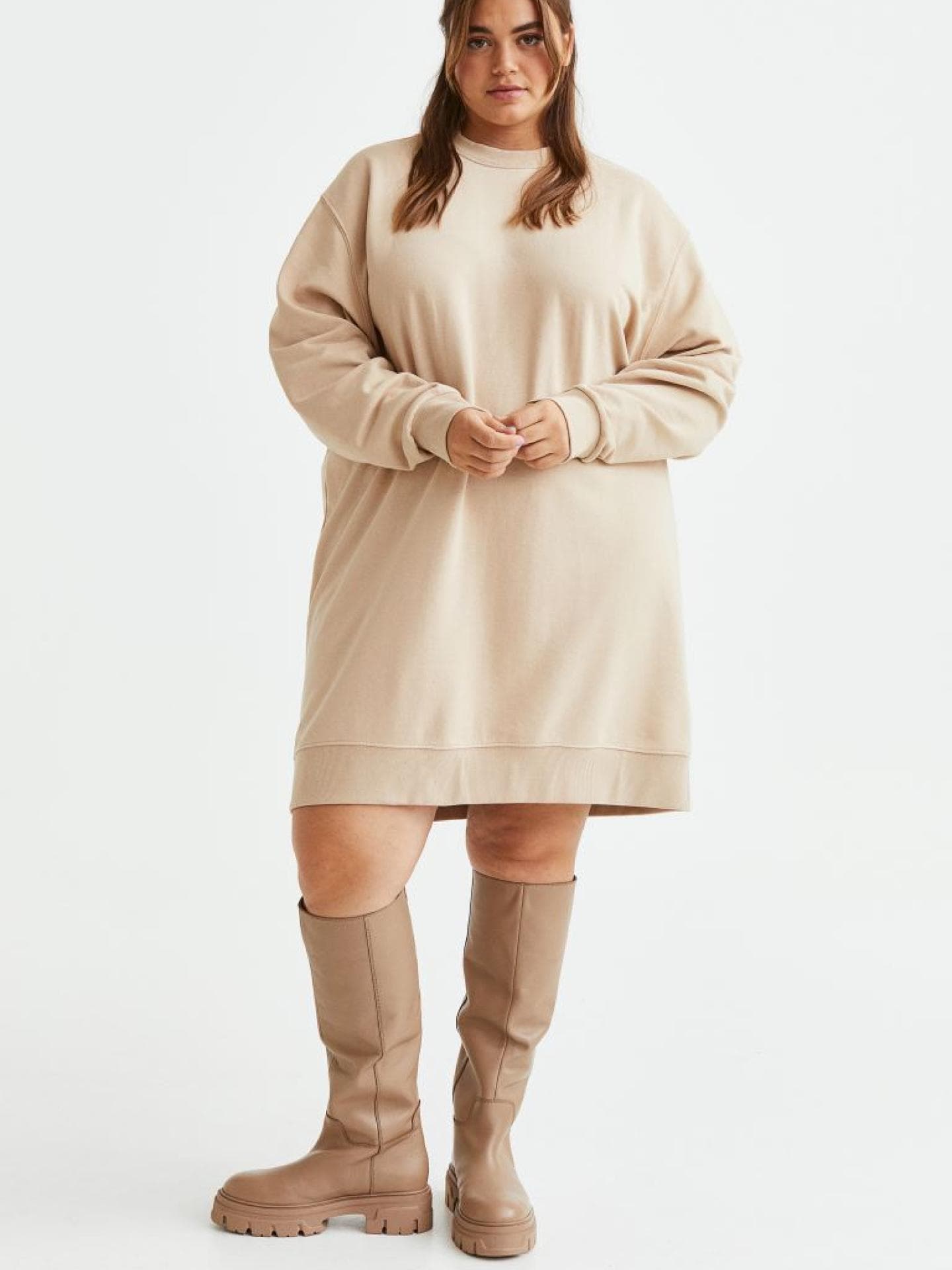 H&M+ Sweatkleid beige