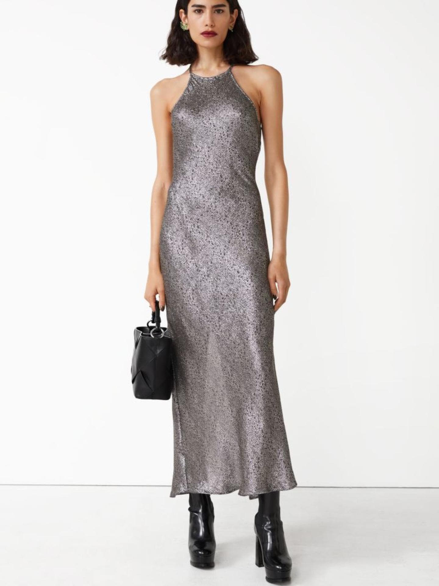 Maxikleid aus Seidenmischung in Metallic-Optik & Other Stories
