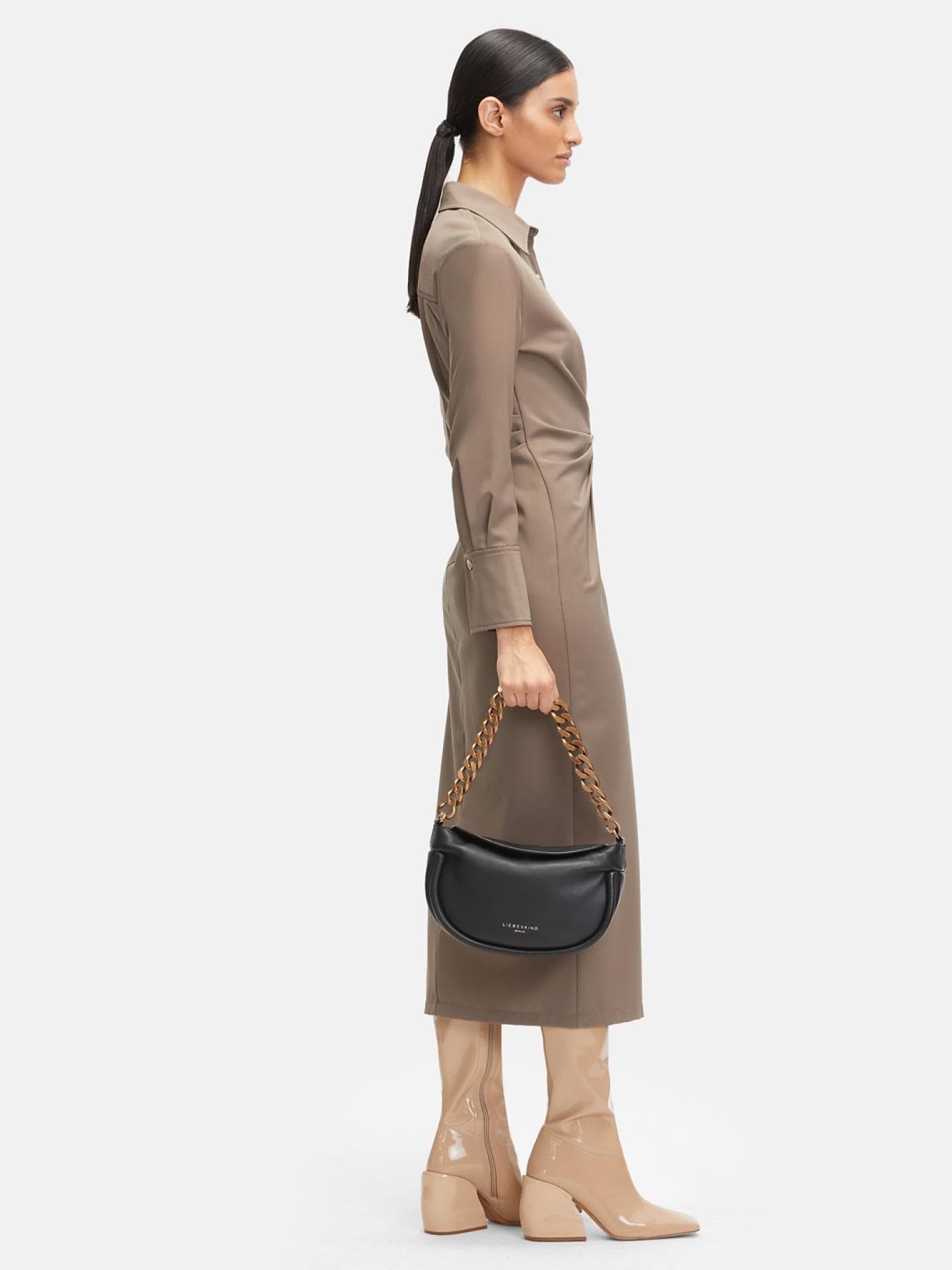 Fab 3 Hobo S Liebeskind Berlin Ledertasche mit goldfarbenen Kettenriemen 2