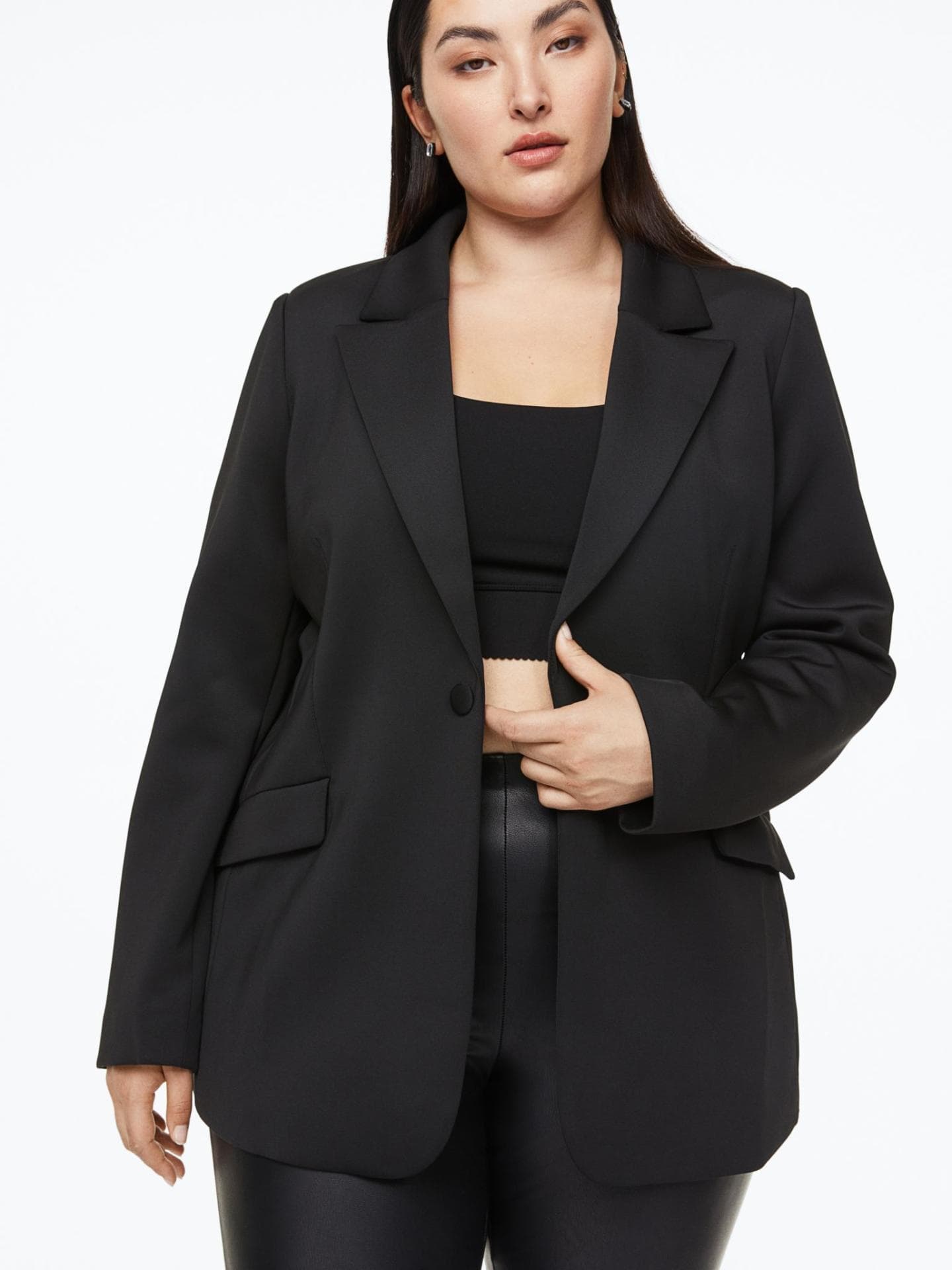 Fitted Scuba Blazer Good American schwarz