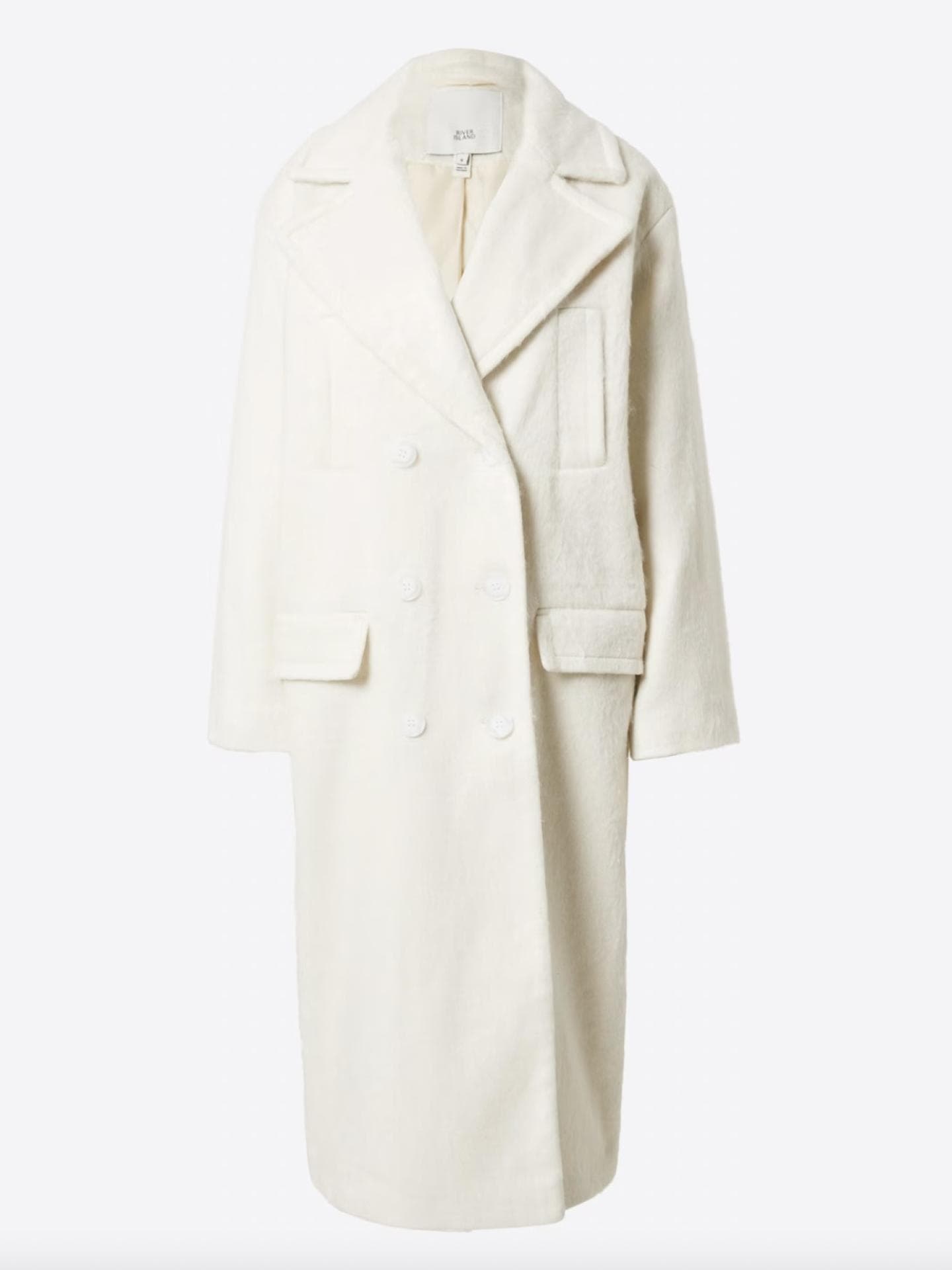 River Island Mantel in Creme mit Reverskragen und Taschen ABOUT YOU