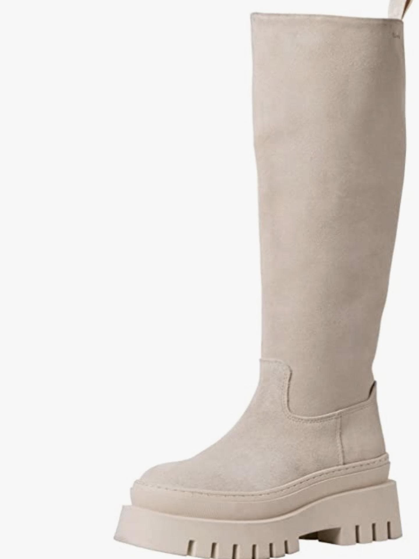 Beiger, kniehoher Stiefel von Tamaris über Amazon