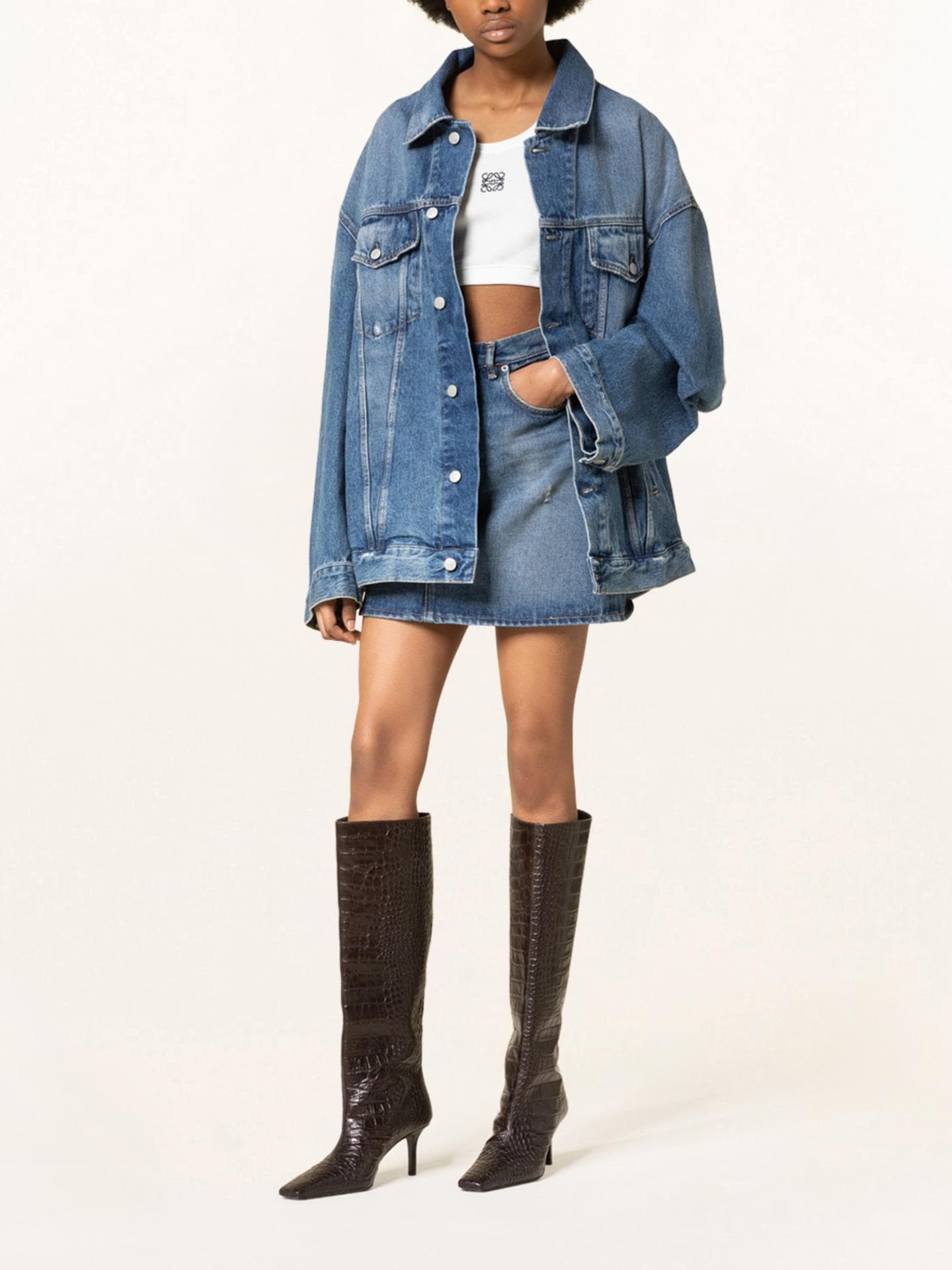 Blauer Jeansrock von Acne Studios über Breuninger