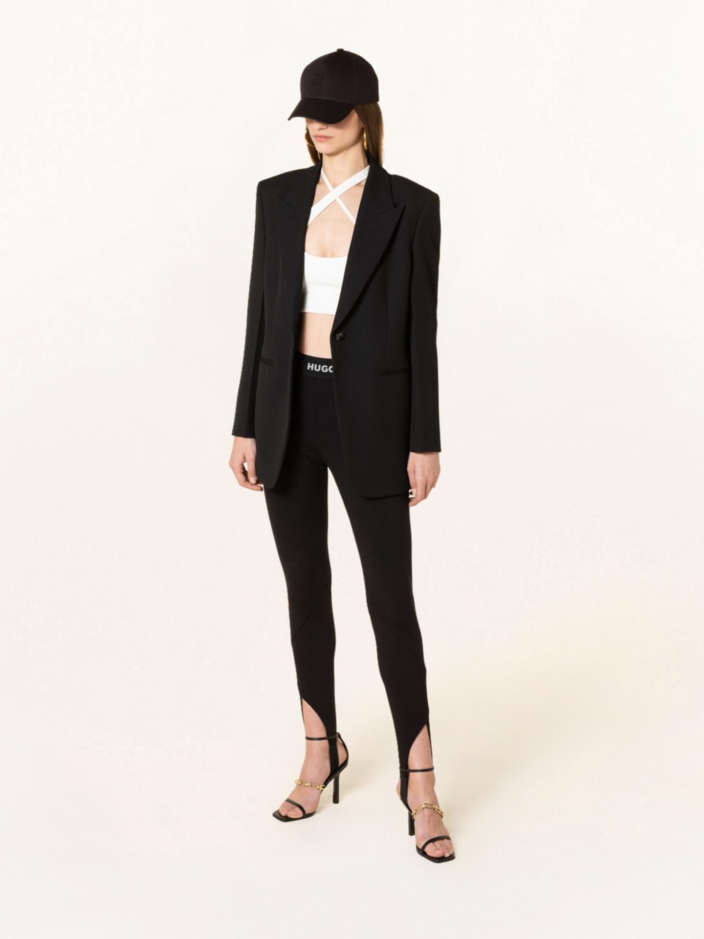 HUGO schwarze Leggings mit Steg HALONE