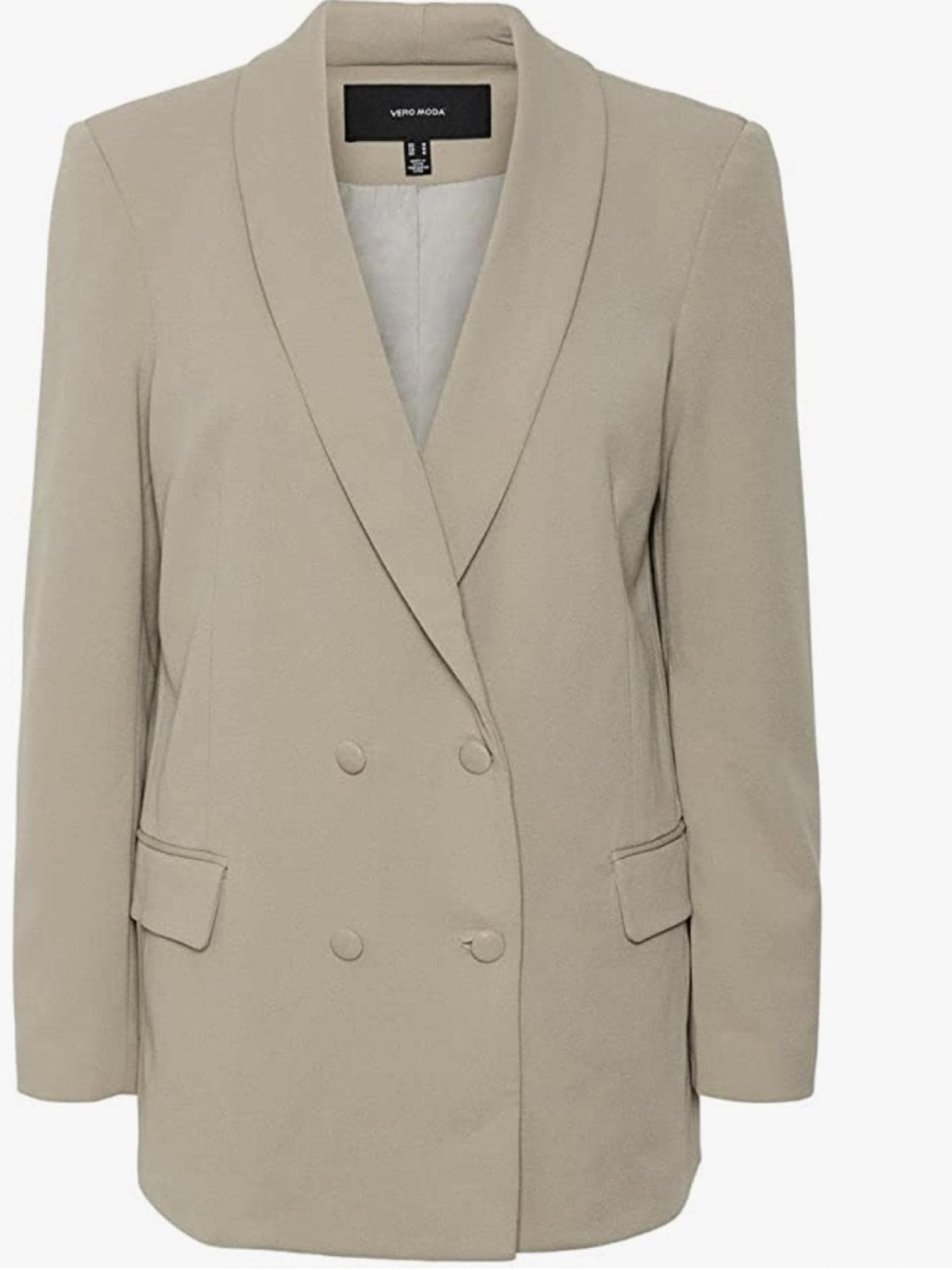 Oversized Blazer in Beige von Vero Moda mit doppelter Knopfleiste über Amazon