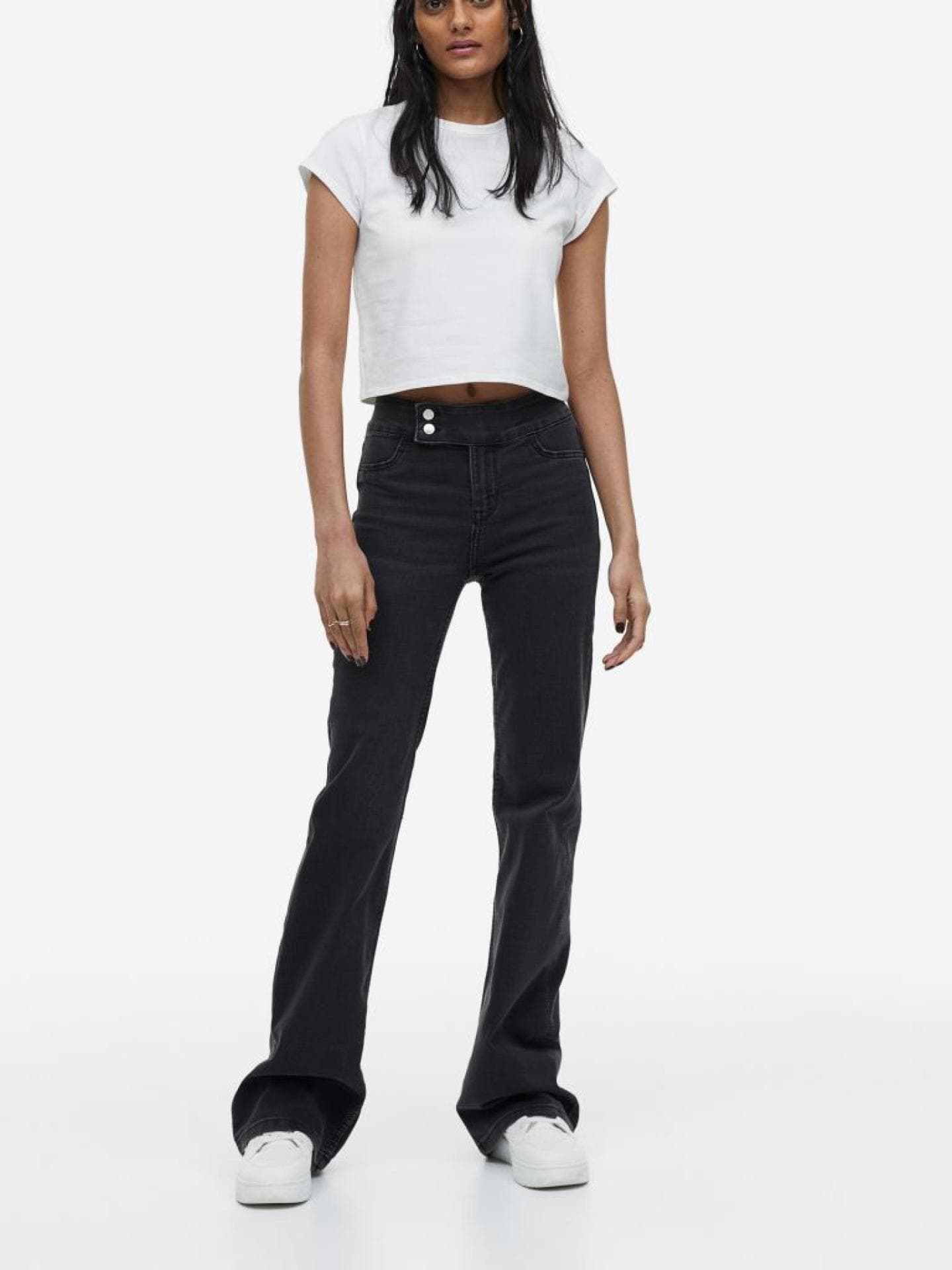 Flared Low Jeans schwarz H&M