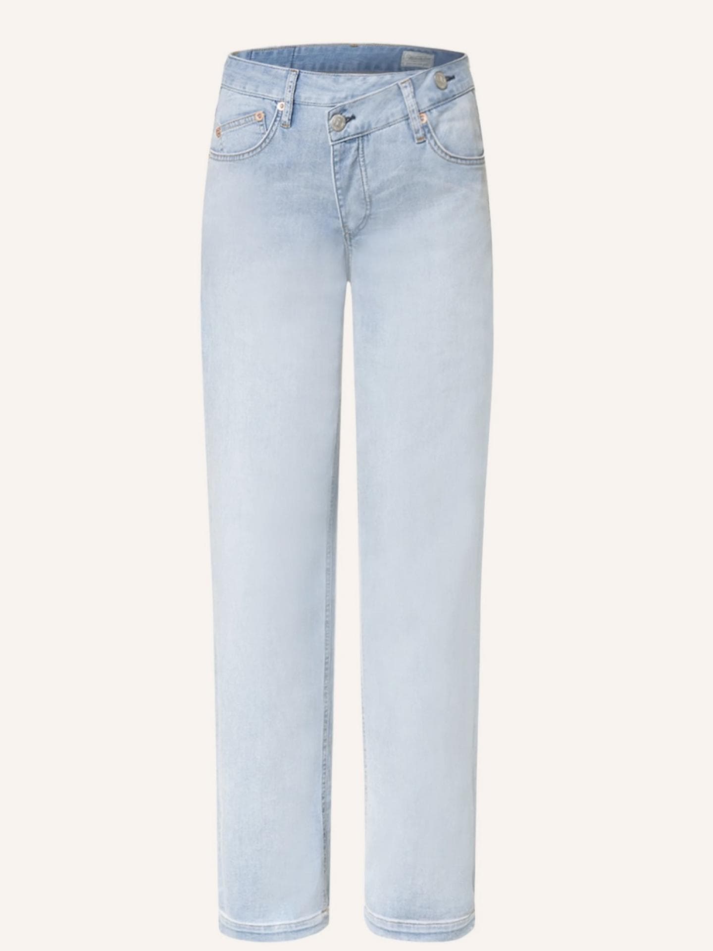 Hellblaue Jeans mit asymmetrischem Bund und 5-Pocket-Style von Herrlicher über Breuninger, ca. 110 Euro