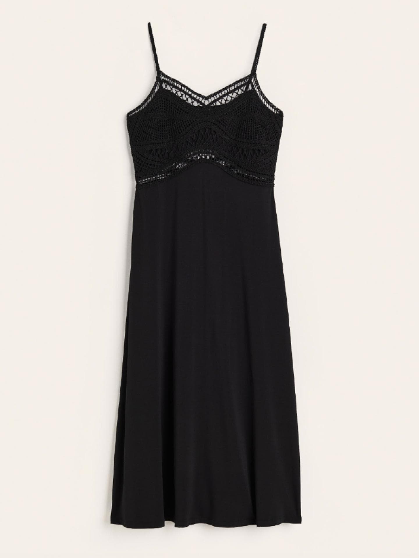 Schwarzes Häkelkleid