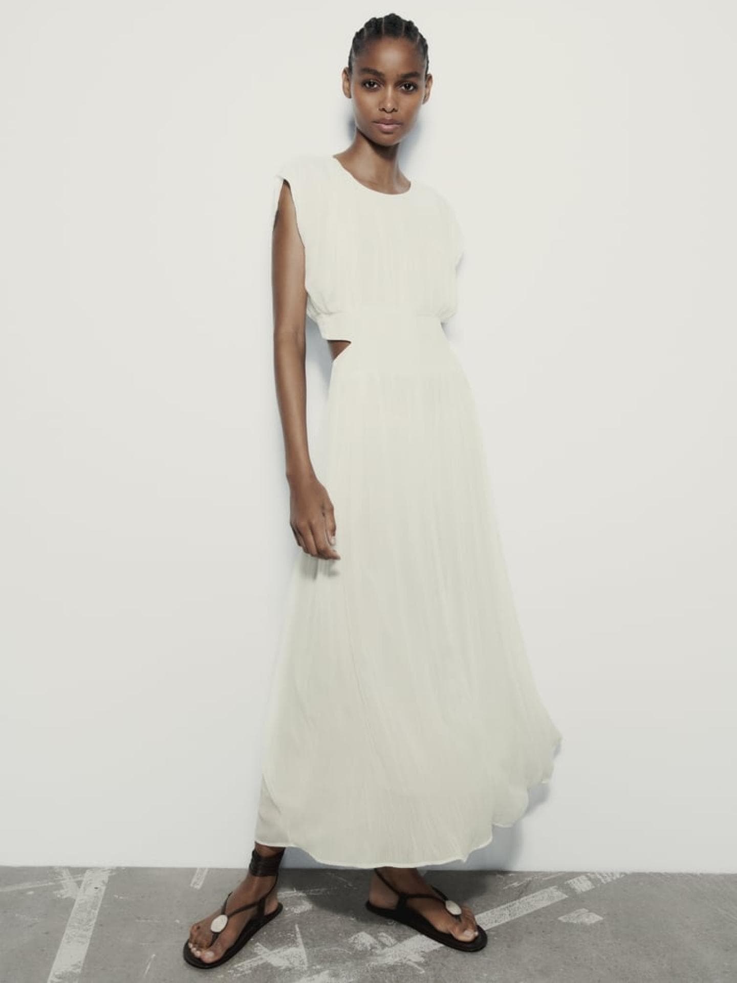 Weißes Kleid von Zara mit Cut-outs