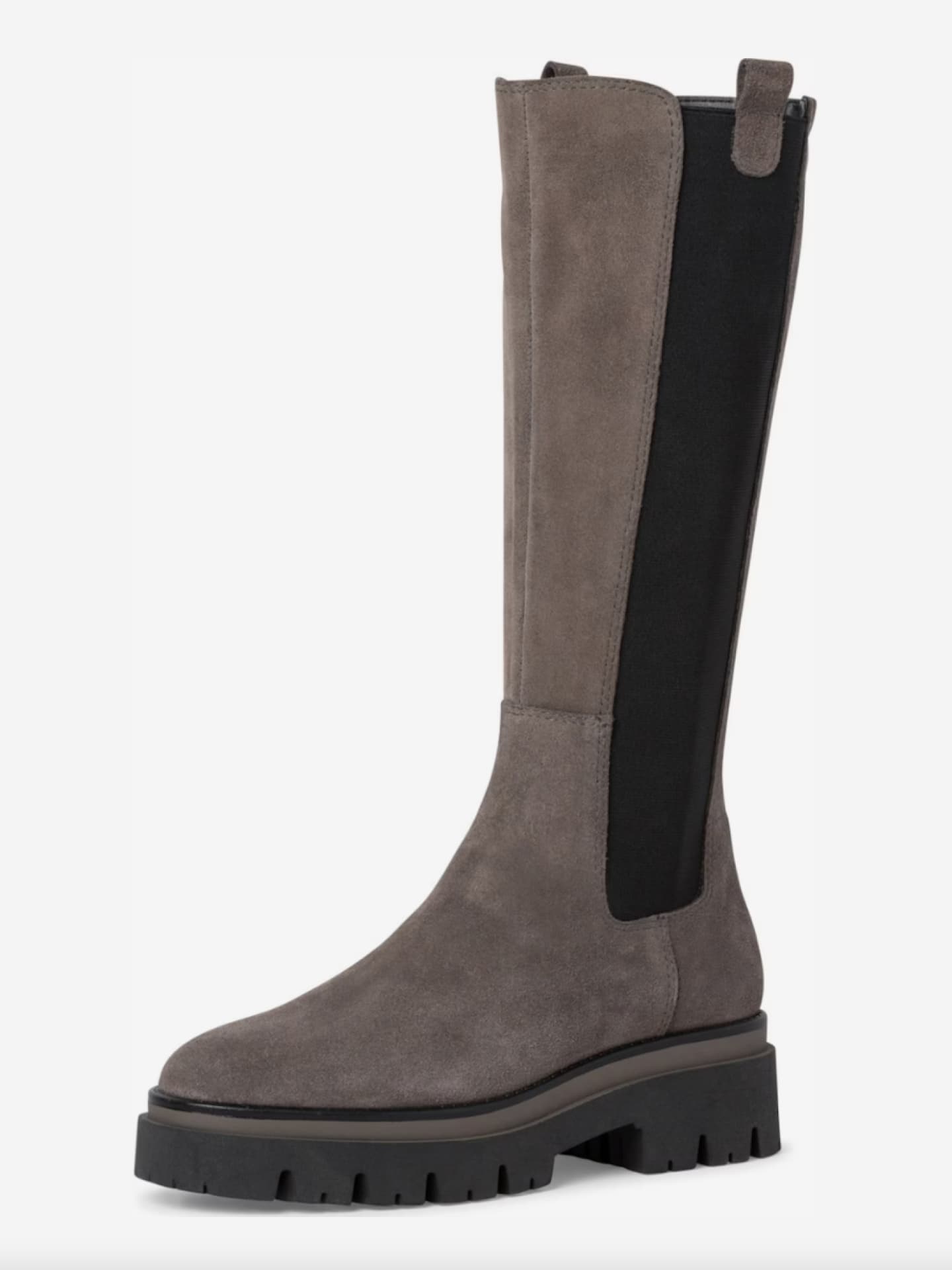Grauer Wildlederstiefel von Tamaris