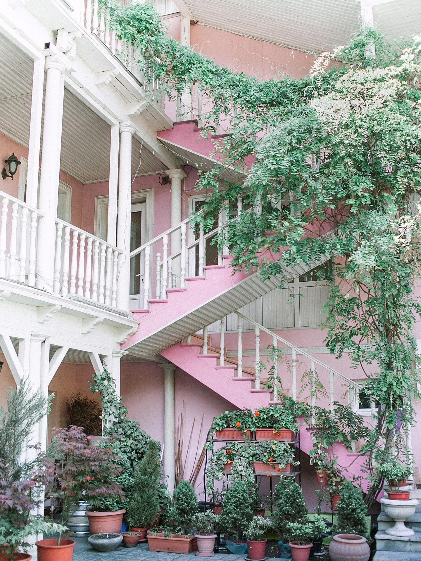 Treppe in pink