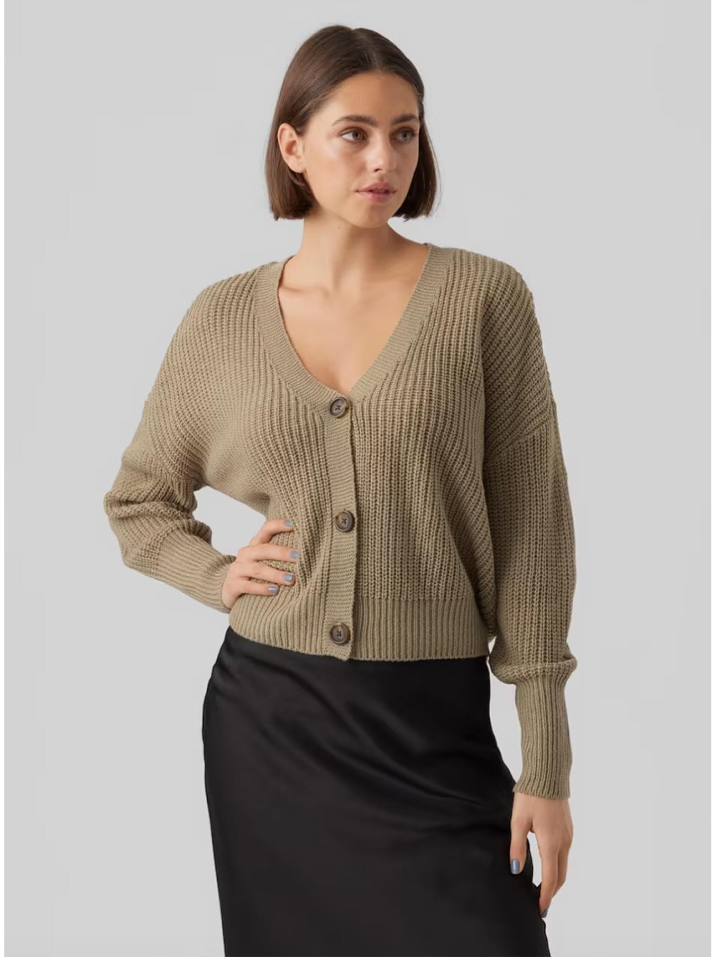 Khakifarbener Cardigan von Vero Moda