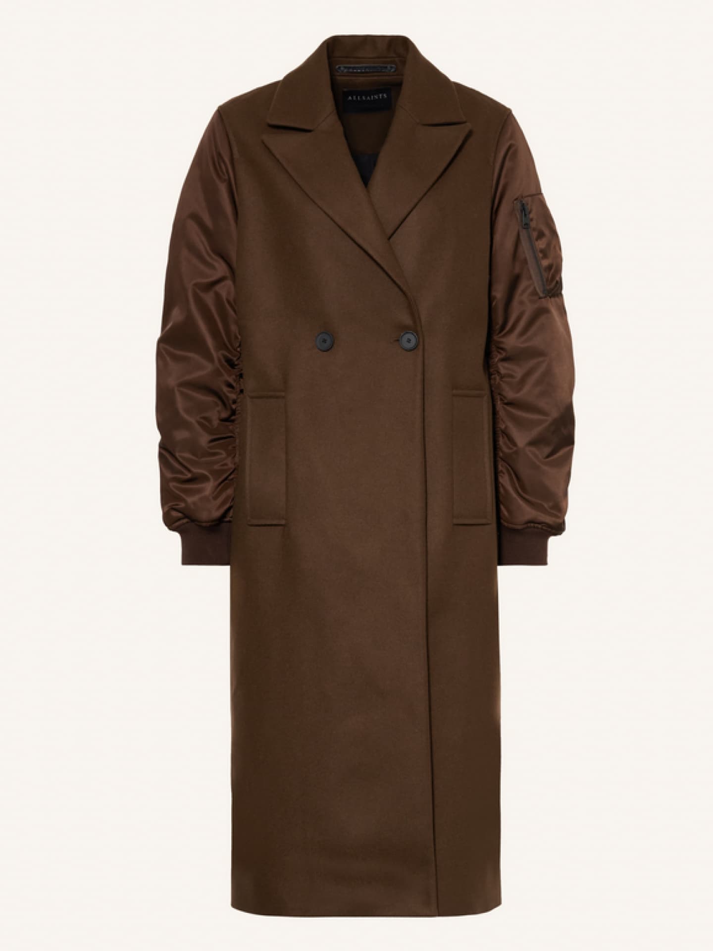 Allsaints Mantel PAULAH im Materialmix in Braun