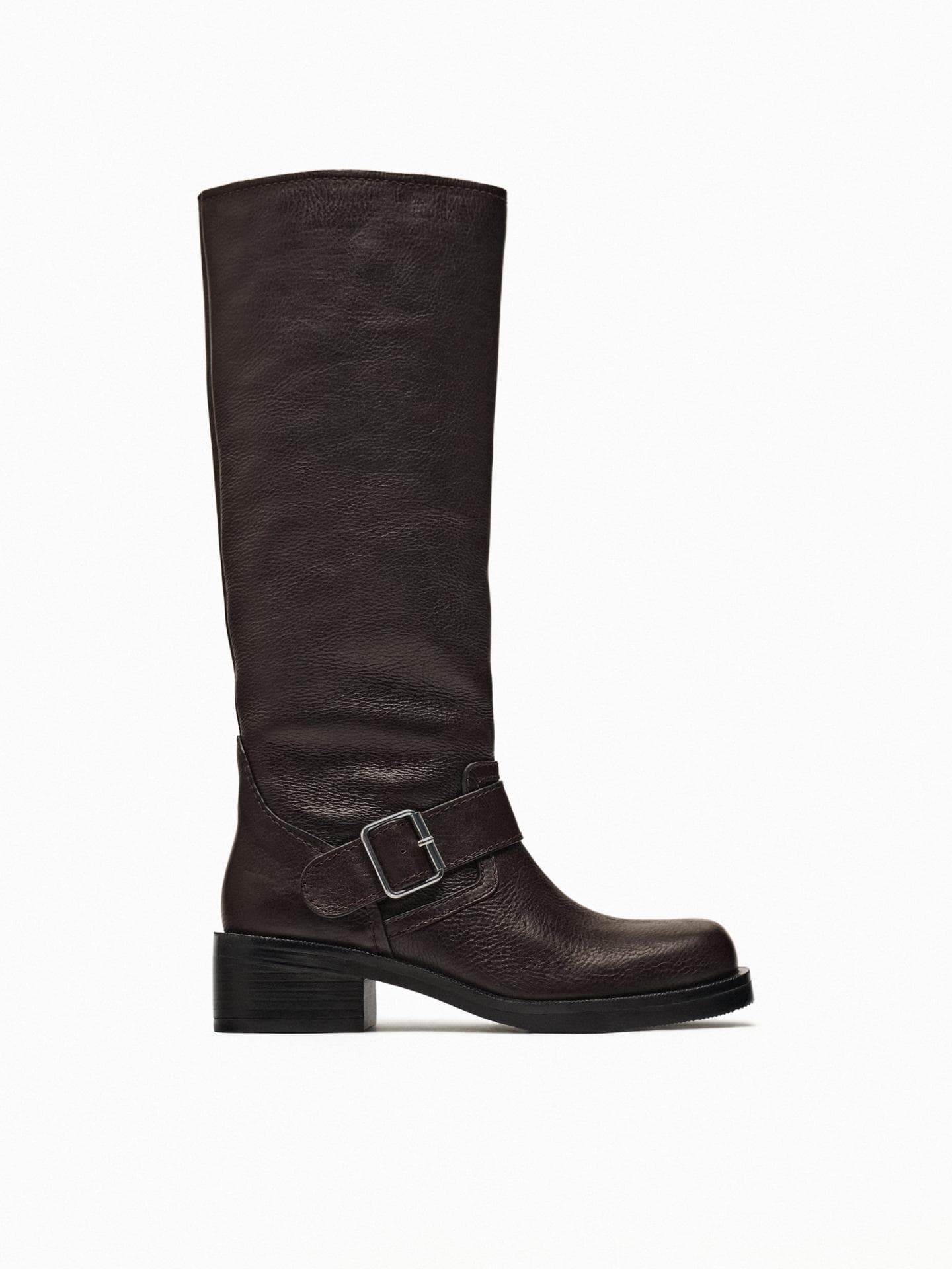 BIKERSTIEFEL AUS LEDER braun Zara