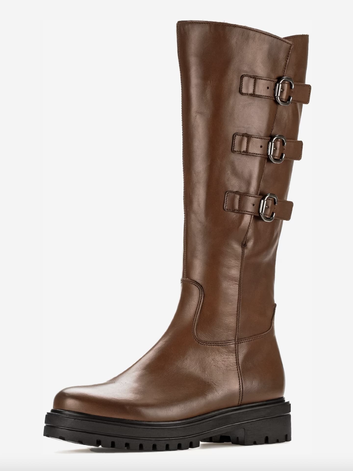 brauner Biker Boot Stiefel von Gabor mit Schnallen an den Seiten 2