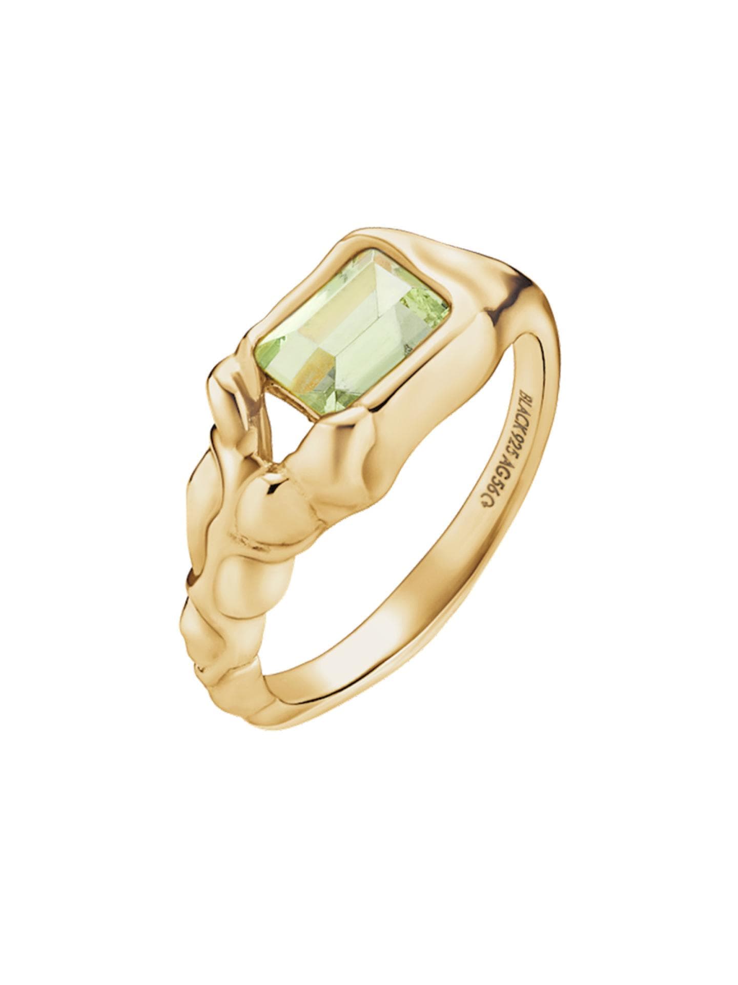 Lemon Disco Ring mit lindgrünem Nano-Edelstein von Maria Black
