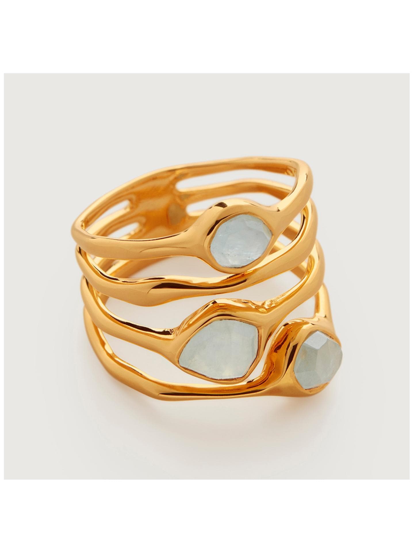 Siren Cluster Cocktail Ring mit Aquamarine-Schmucksteinen von Monica Vinader
