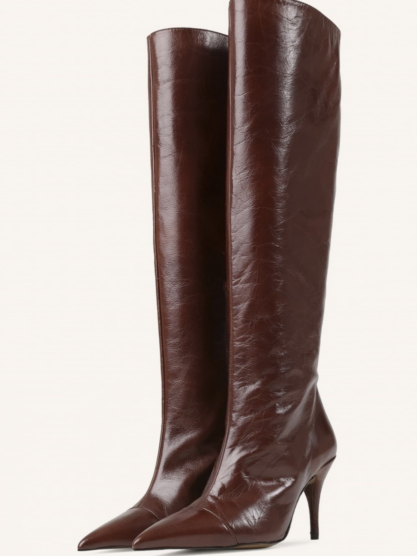 Stiefel ALY-CIA in dunkelbraun mit Absatz und spitzer Zehenpartie Bronx