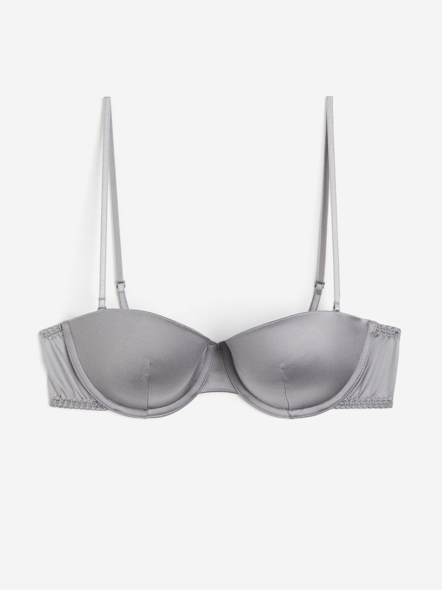 Wattierter Balconette-BH aus Satin H&m Silber