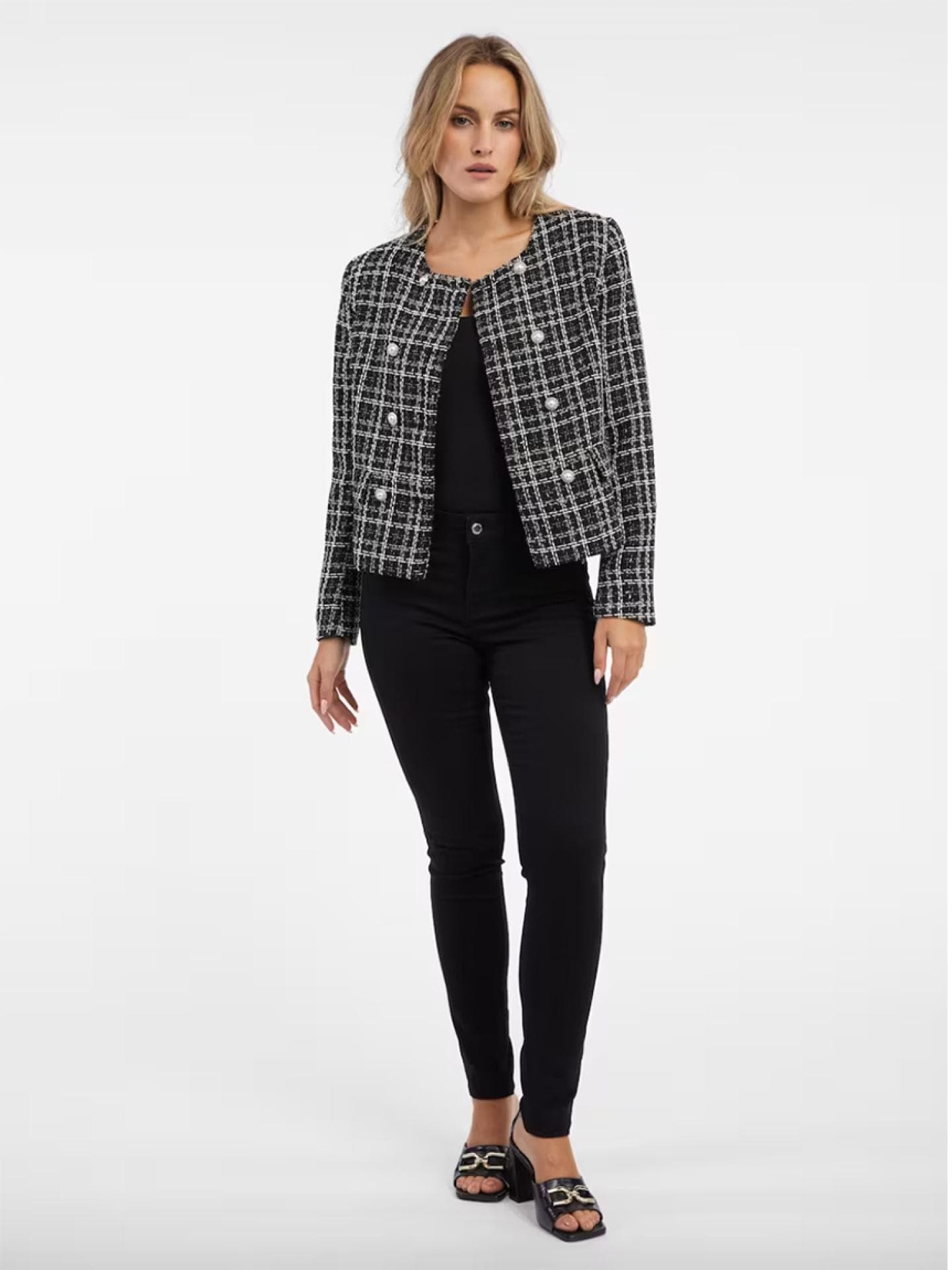 Karierter Blazer in Tweed-Optik von Orsay