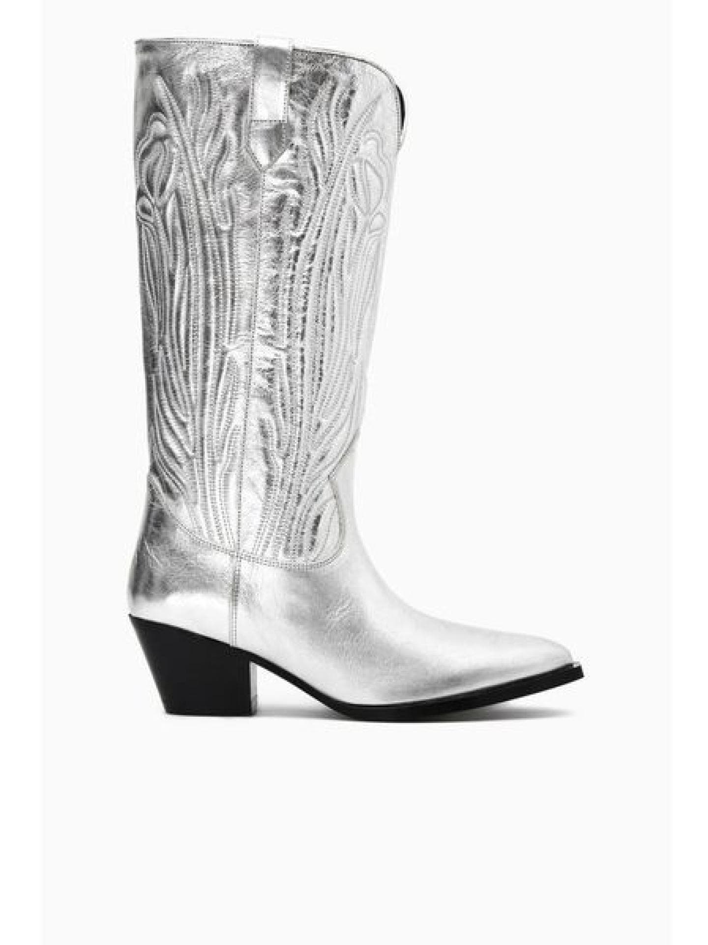 Silberfarbene Cowboy Boots