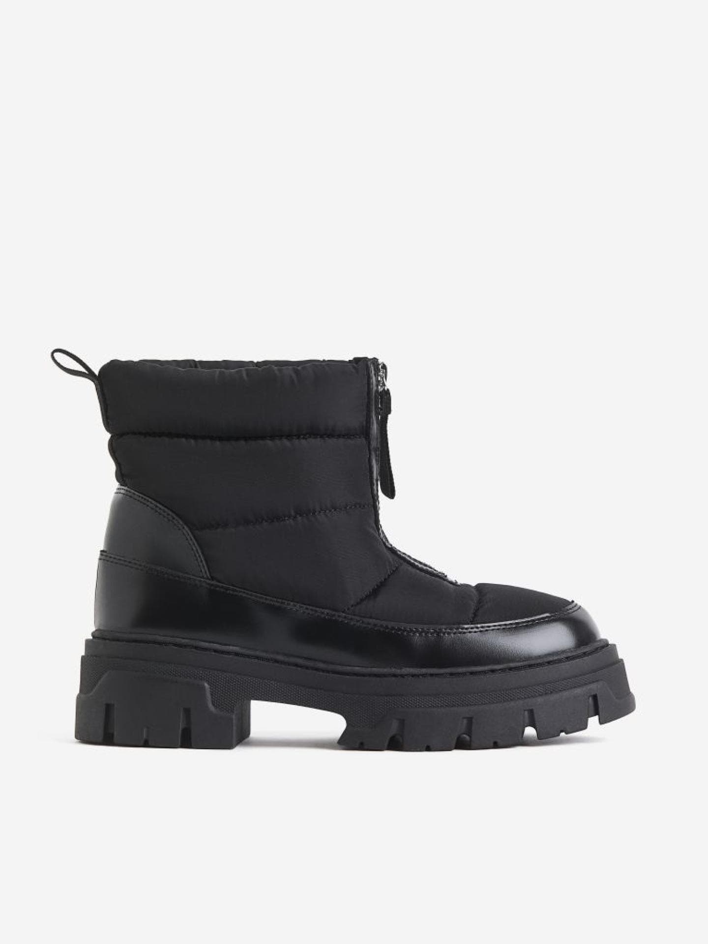 Gefütterte Boots aus Veloursleder H&M in Schwarz