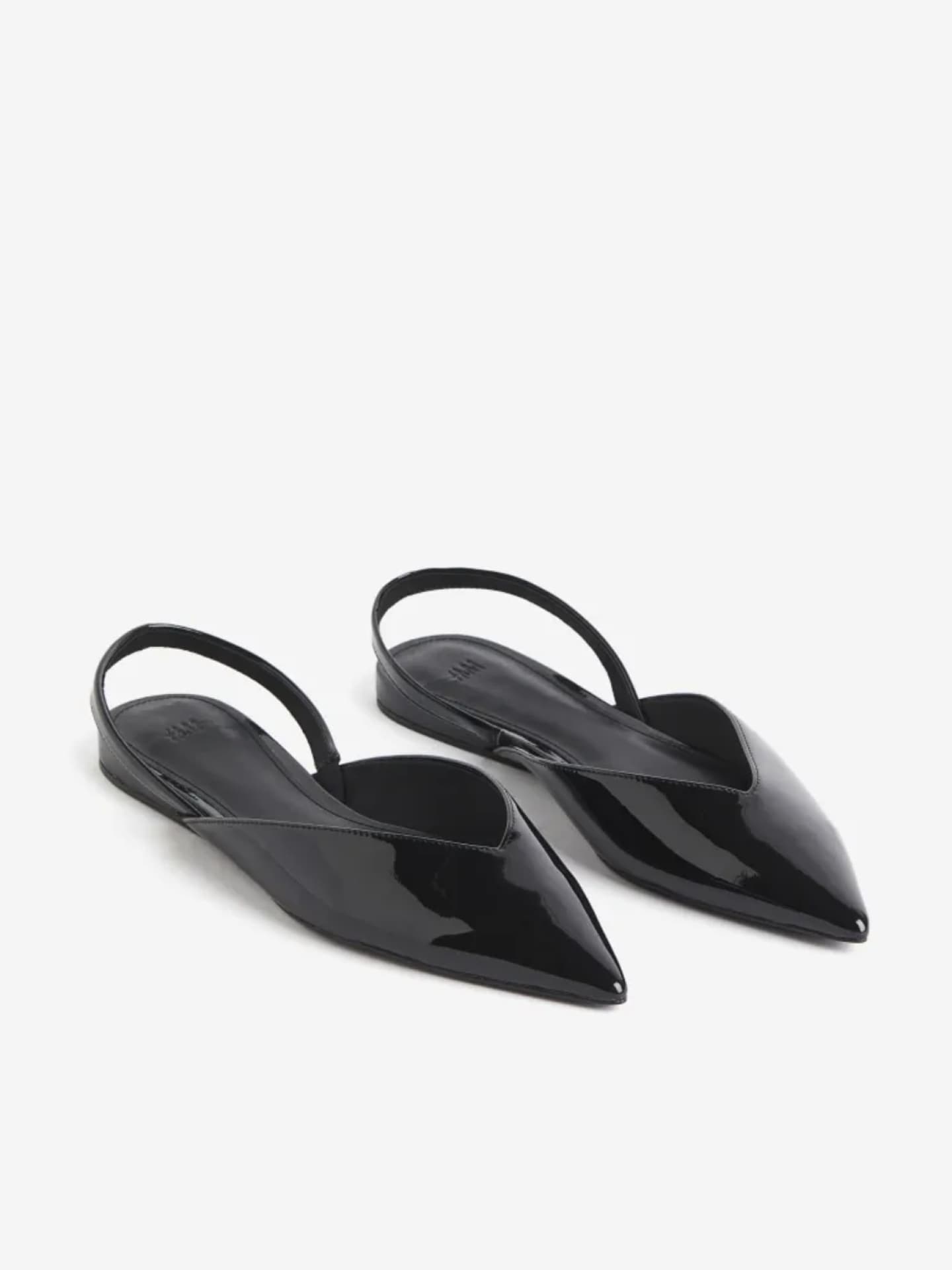 Slingbacks mit Lack