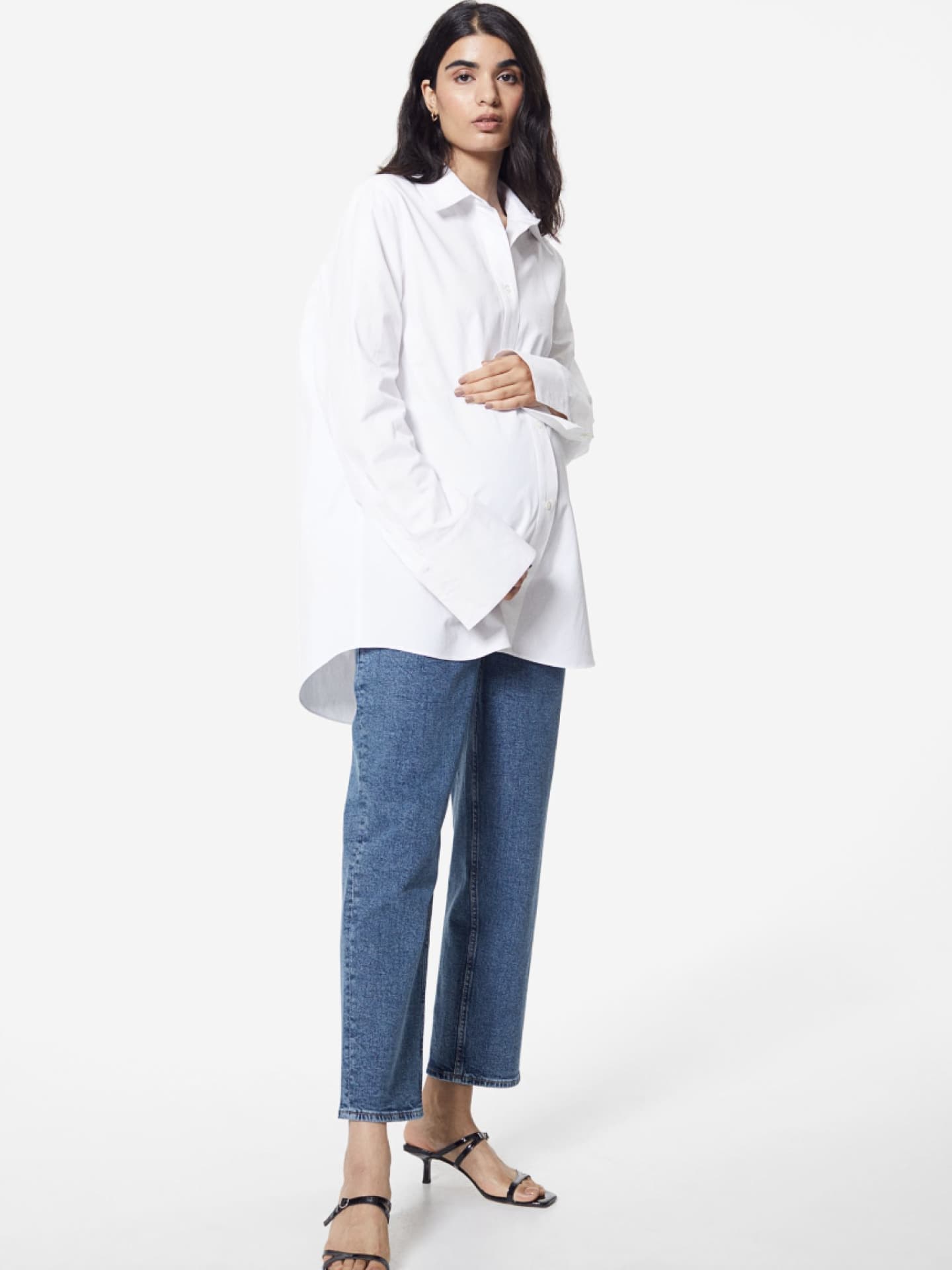 Blaue Straight Ankle Jeans