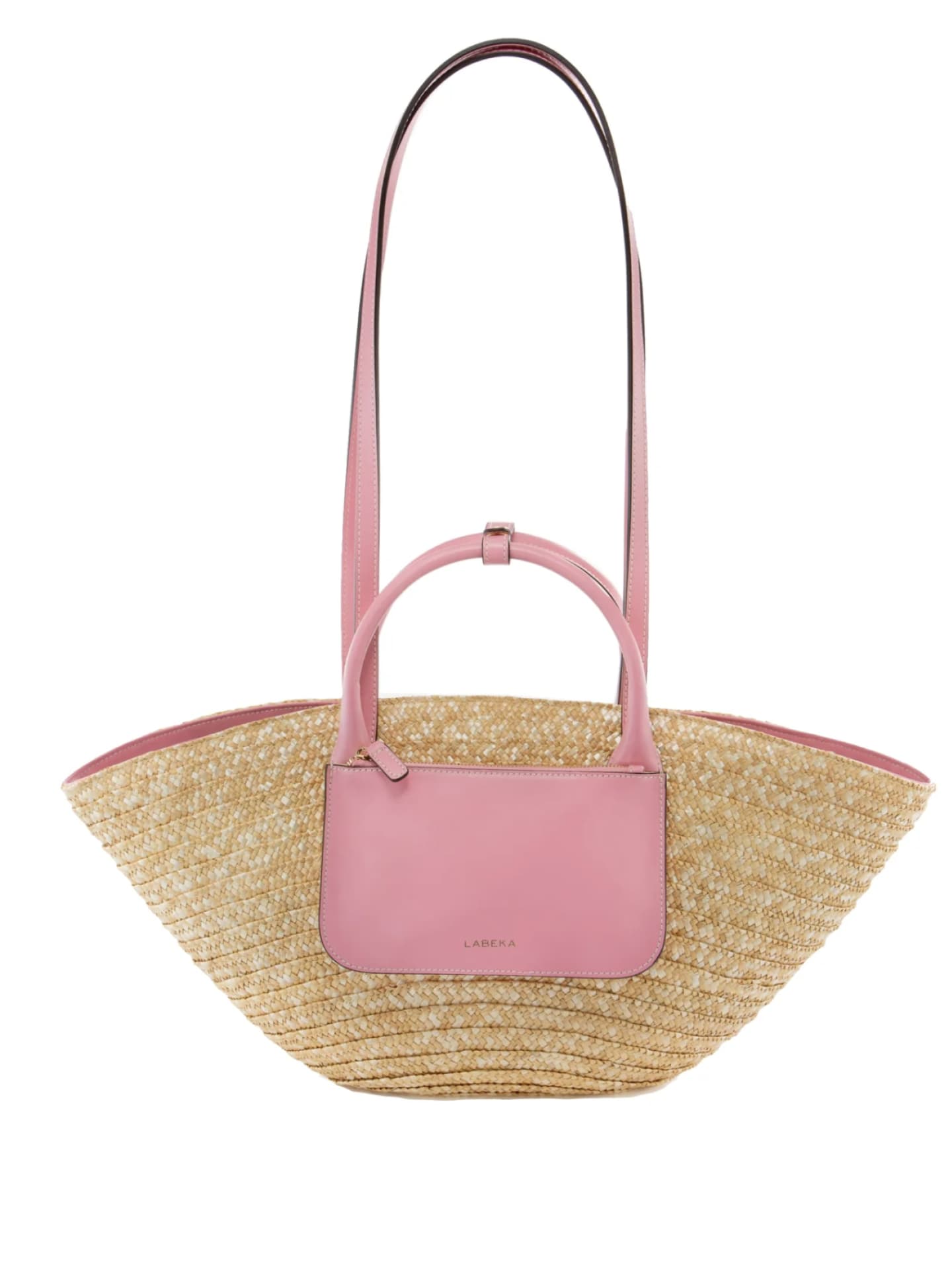 Korbtasche mit rosa Leder