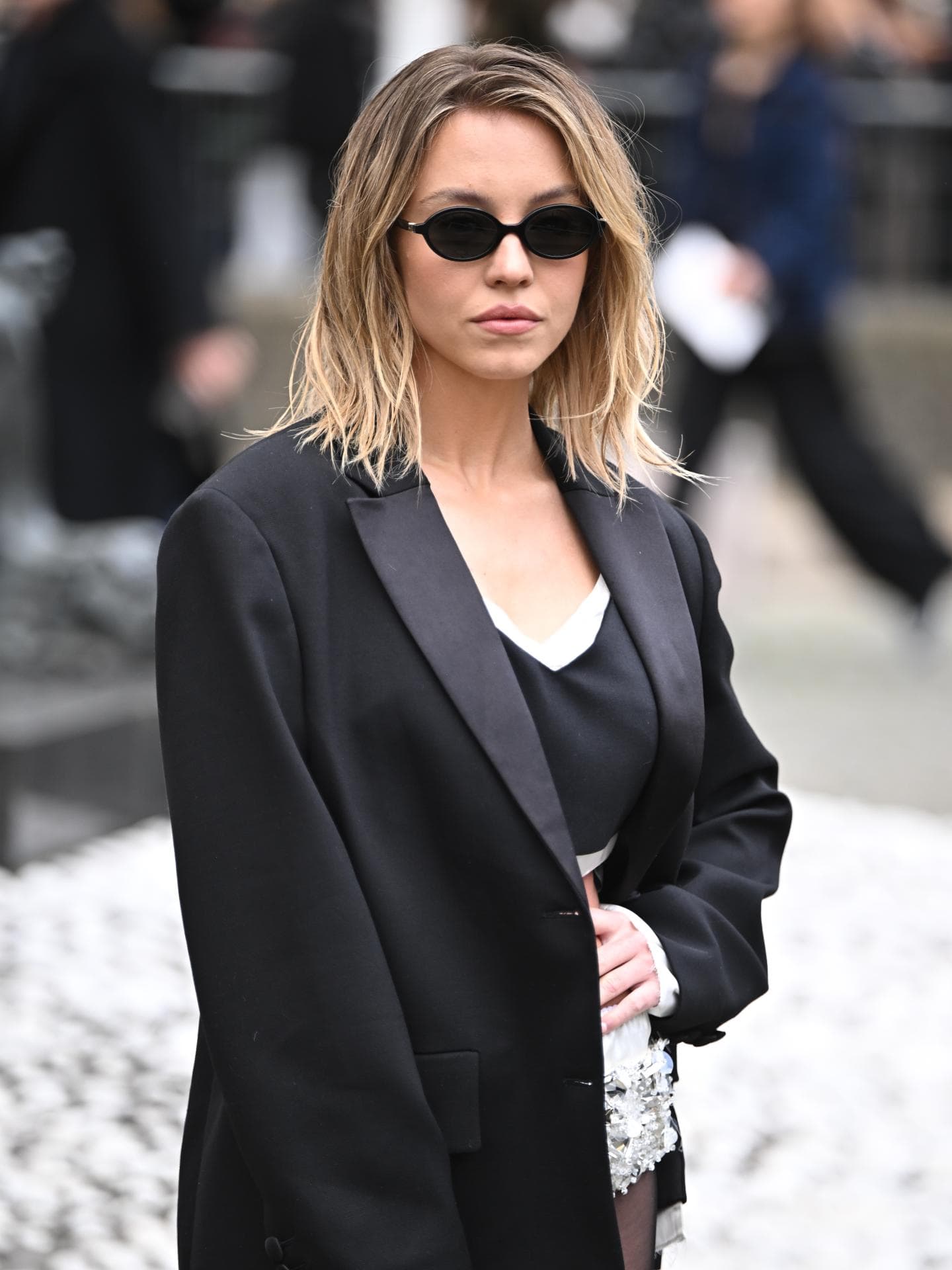 Blazer große Oberweite: Sydney Sweeney in Miu Miu