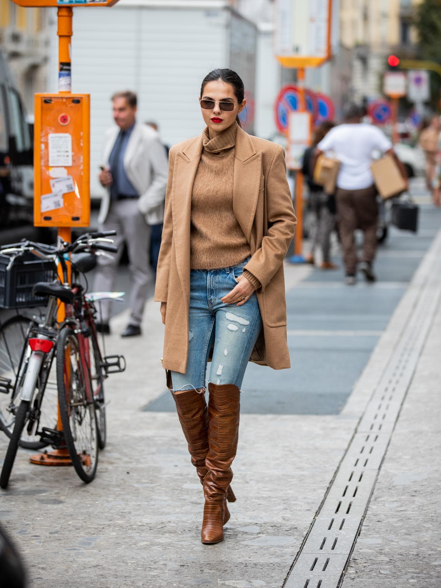 Overknee Stiefel mit Jeans