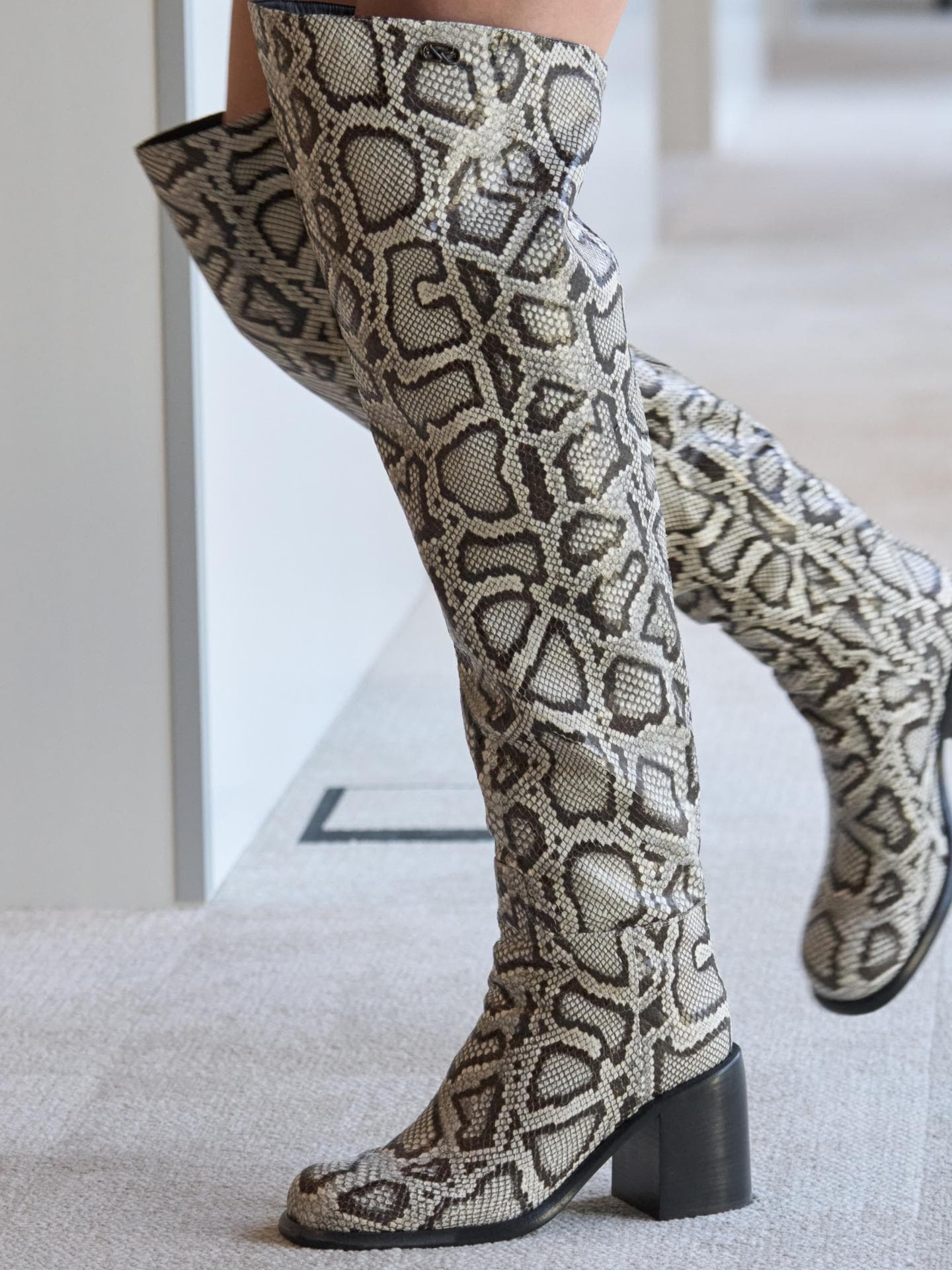 Snake-Print Boots