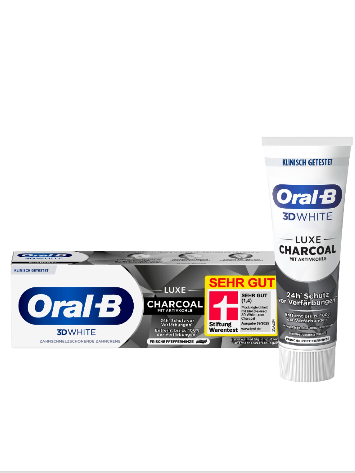 Die Oral-B 3D White Luxe Charcoal wurde kürzlich von Stiftung Warentest mit der Note „SEHR GUT (1,4)” ausgezeichnet. Die Oral-B 3D White Luxe Charcoal wurde kürzlich von Stiftung Warentest mit der Note „SEHR GUT (1,4)” ausgezeichnet.