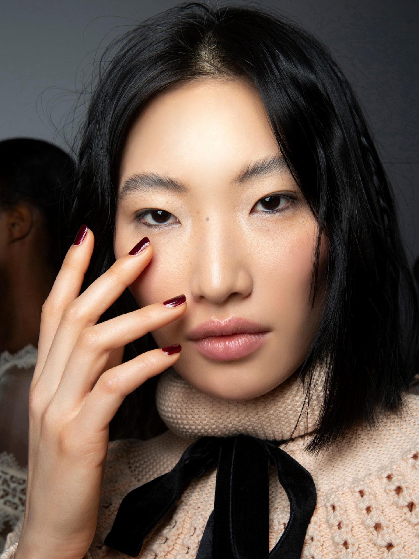 "Extra Dark Cherry Nails"