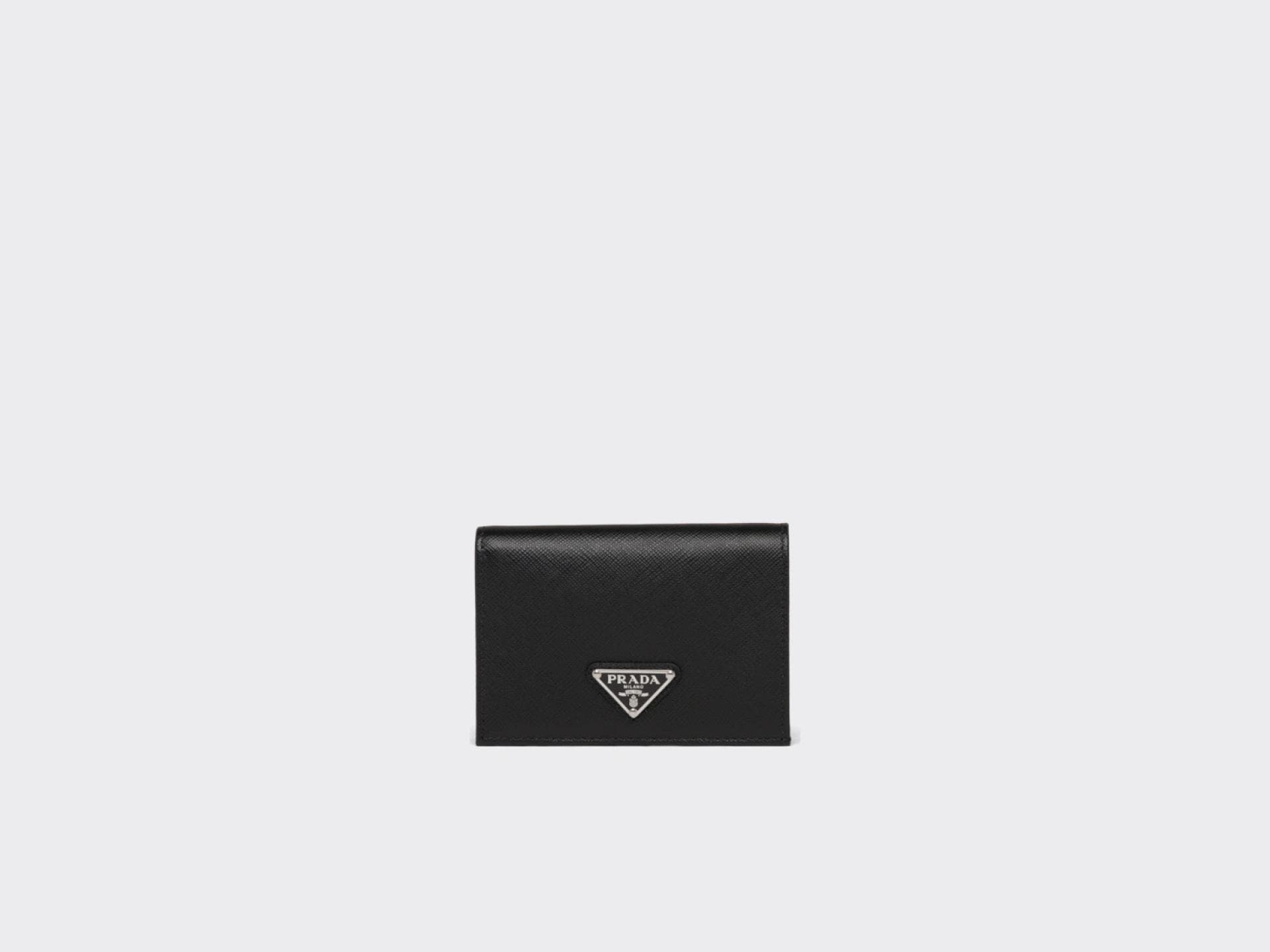 Prada Saffiano Leather Bi-fold Wallet schwarz