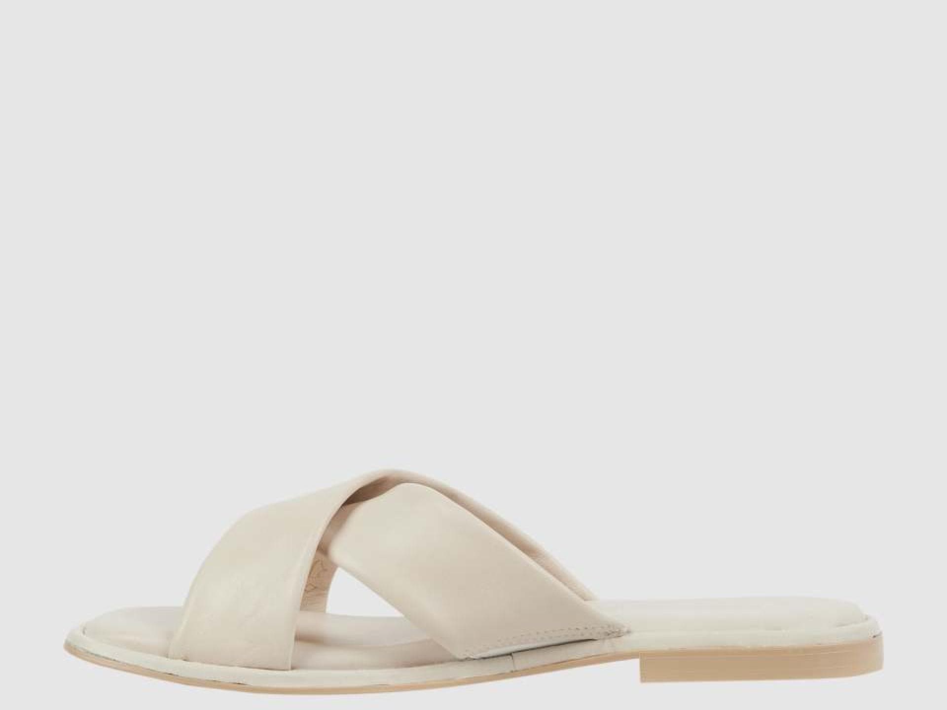 Tamaris Pantolette aus Leder - Offwhite