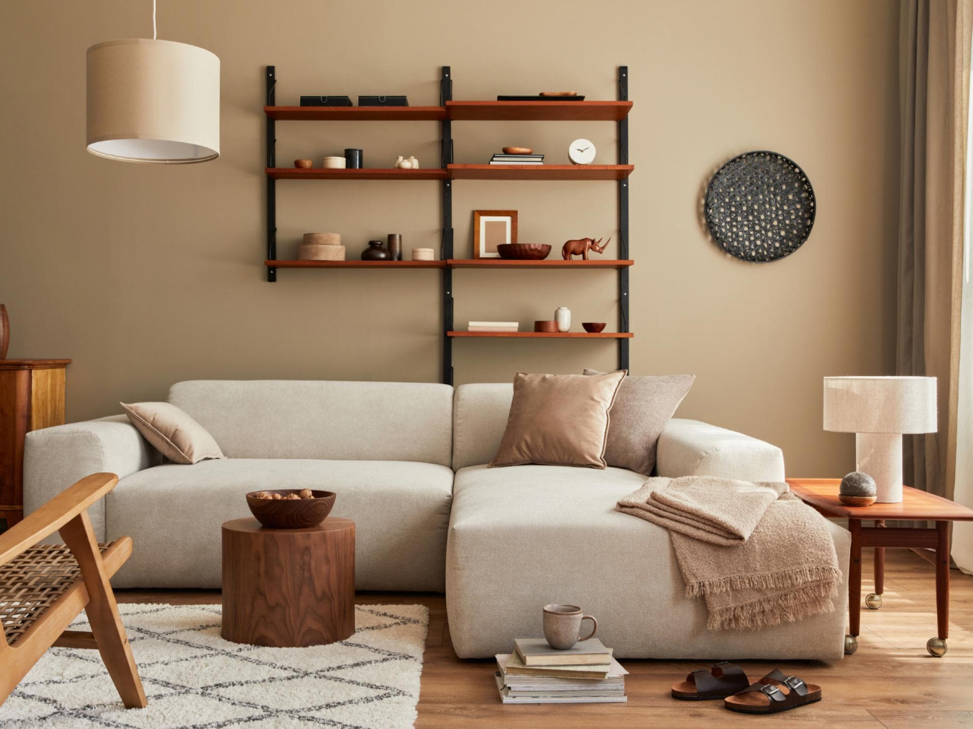 Wohnzimmer Einrichtung beige braun