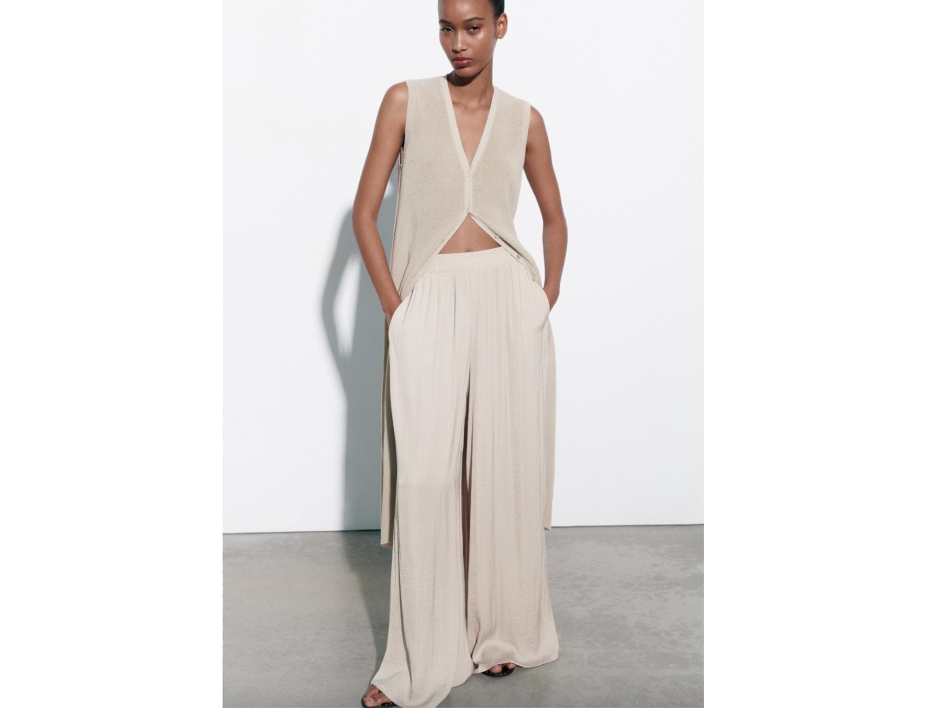 Lange Hose mit hohem Bund