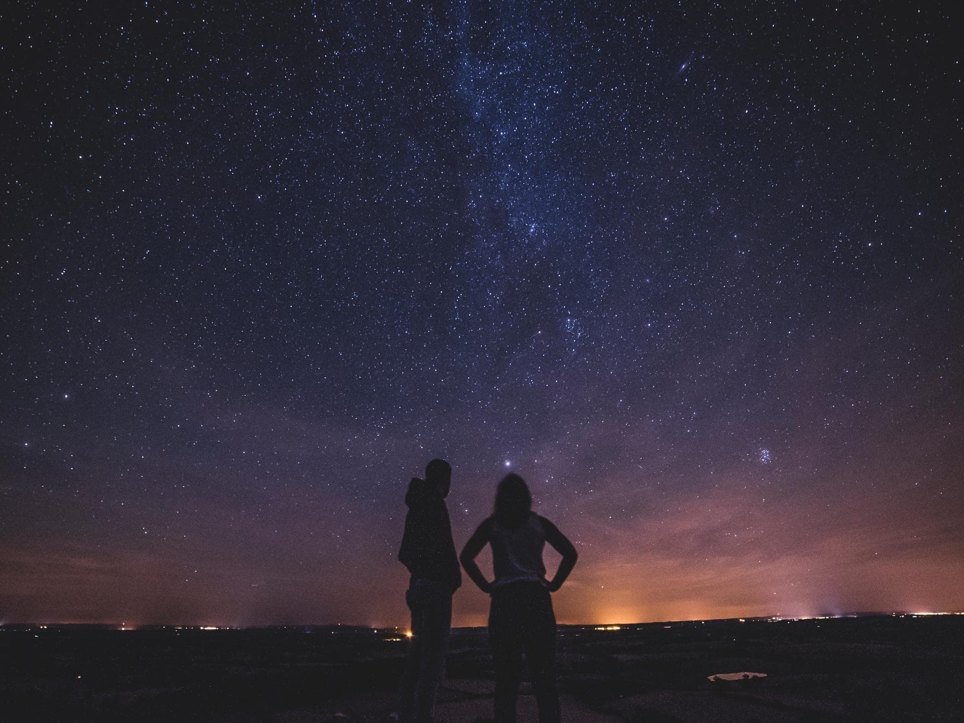 Mann Frau Nacht Himmel Sterne