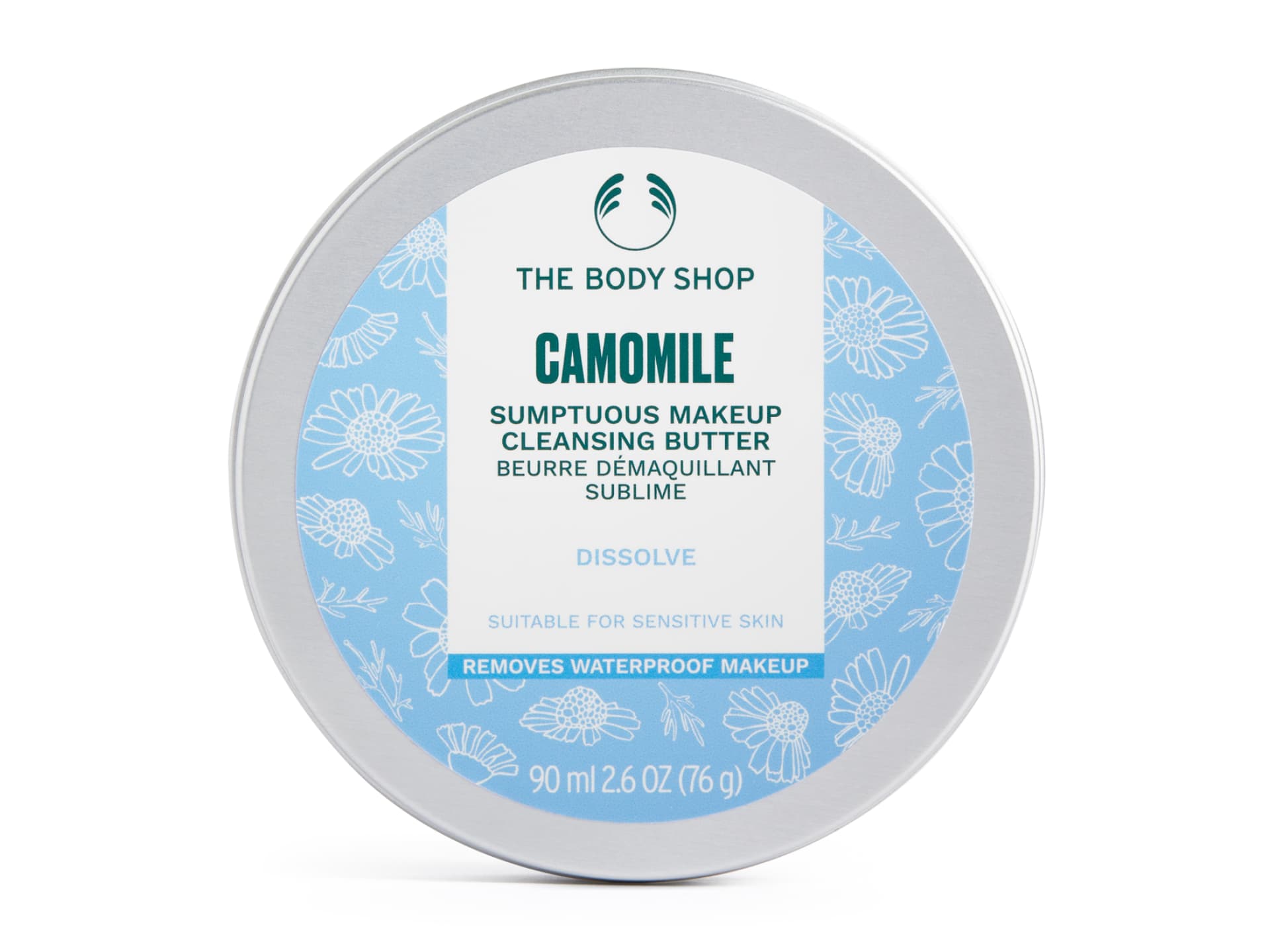 Die Camomile reinigende Butter ist für Gesicht, Lippen und Augen geeignet