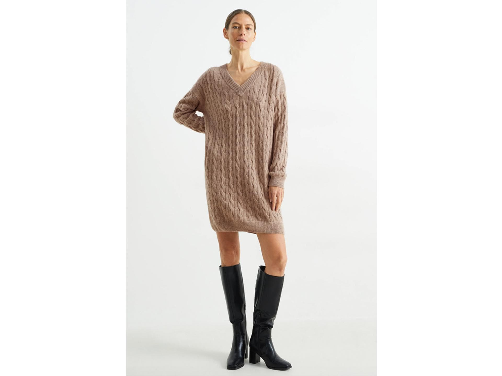 Braunes Strickkleid von C&A