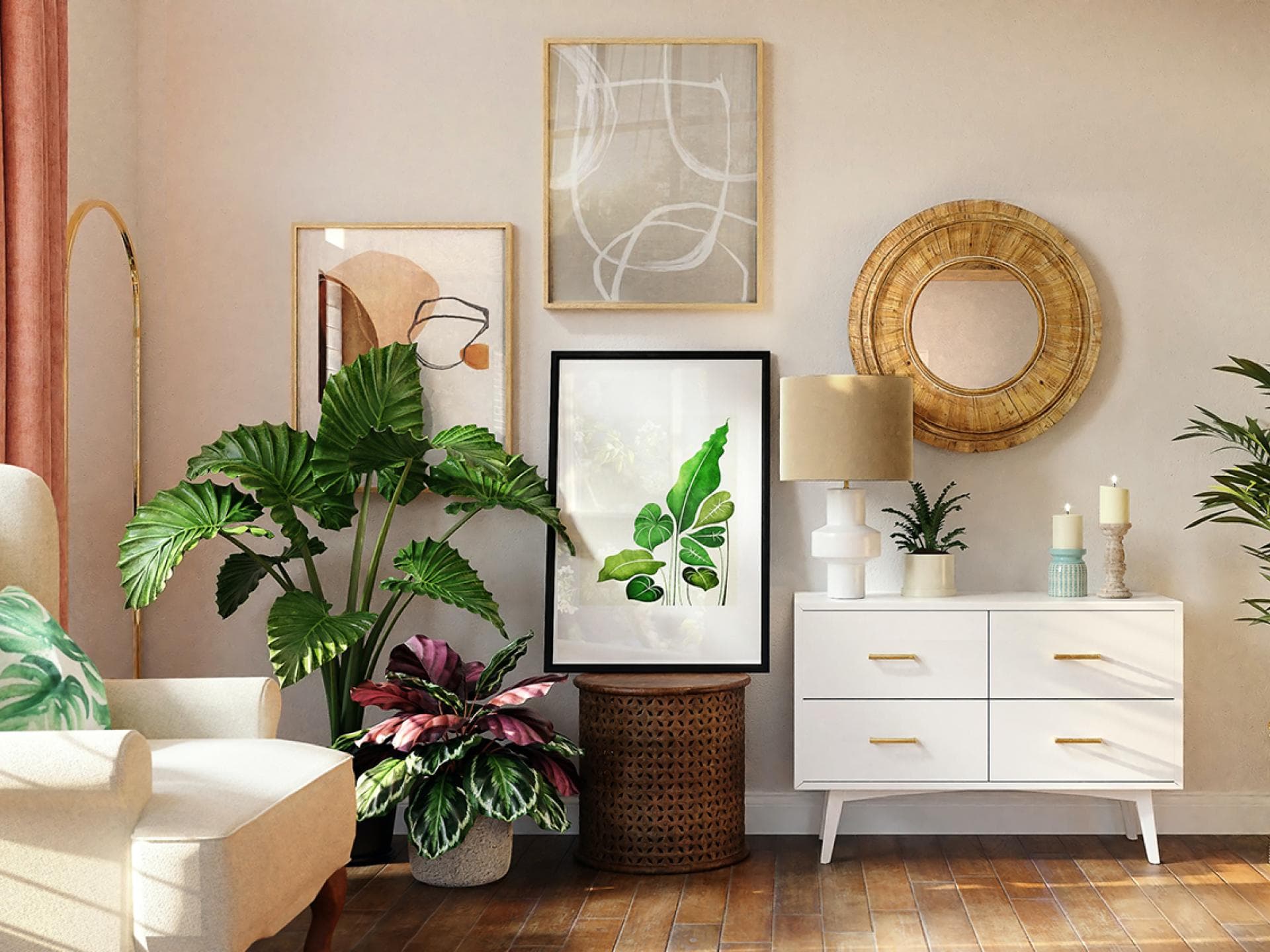 Eingerichtetes Wohnzimmer