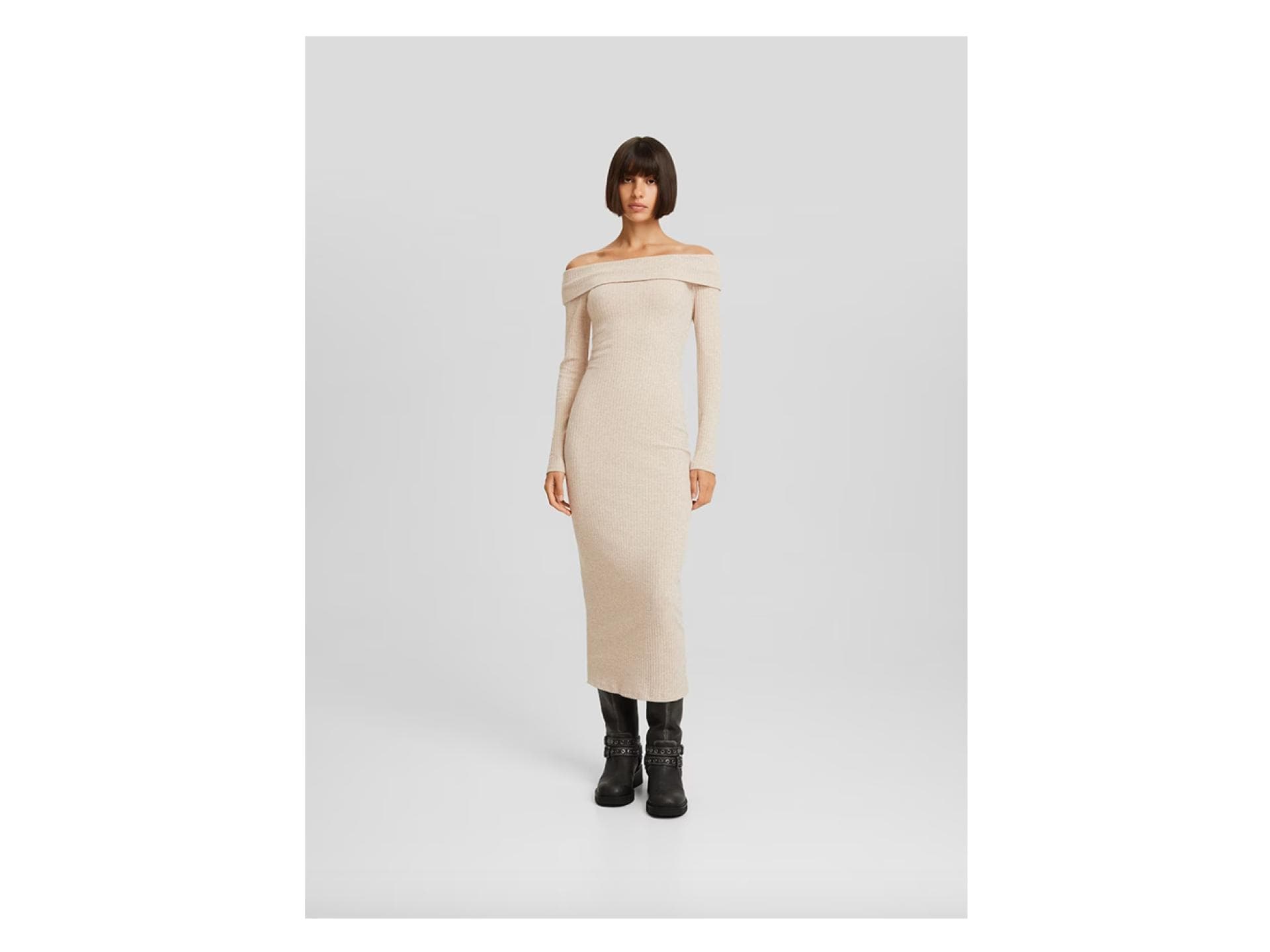 Braunes Strickkleid von Bershka