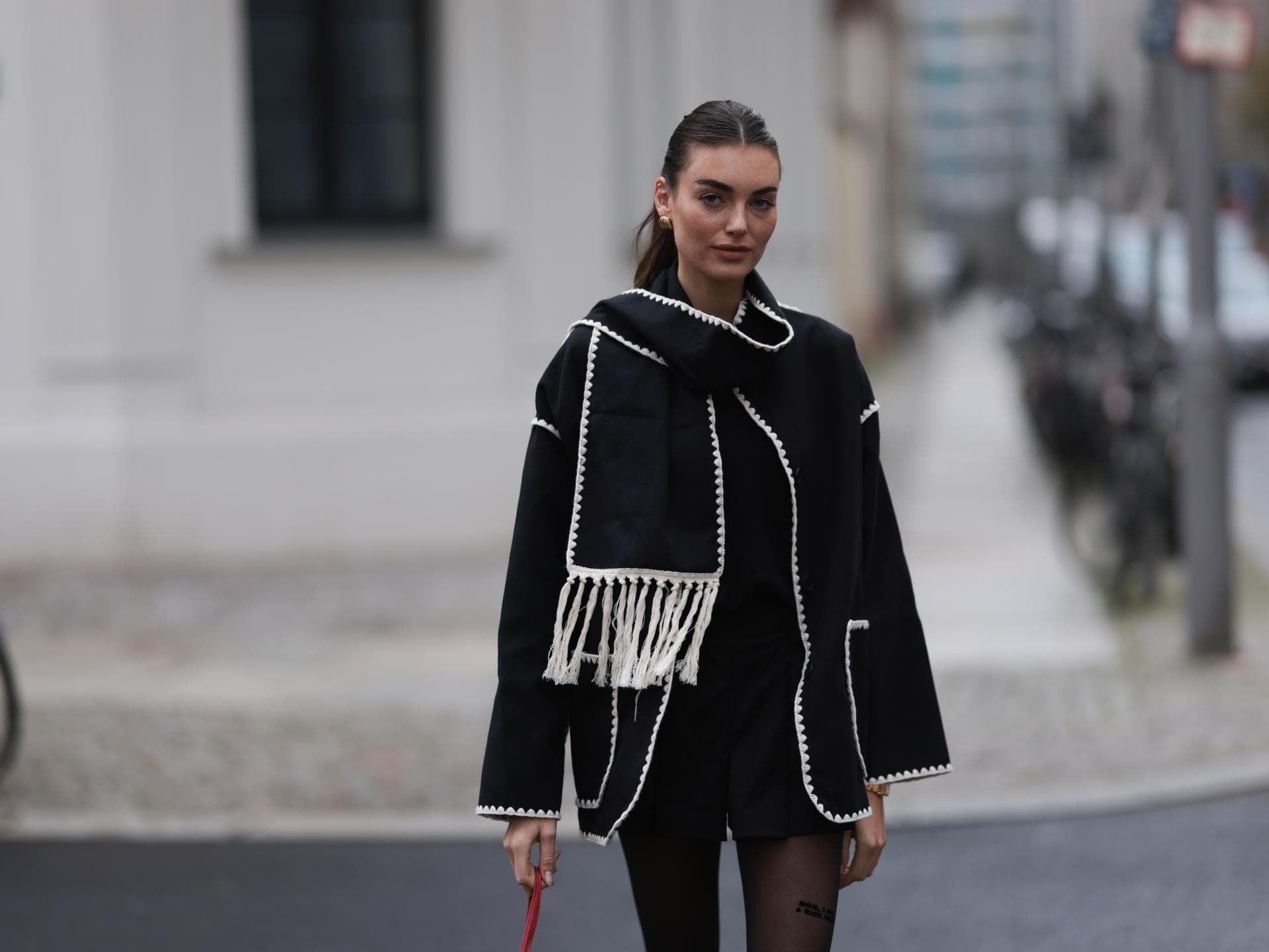 Celine Bethmann in Toteme Mantel